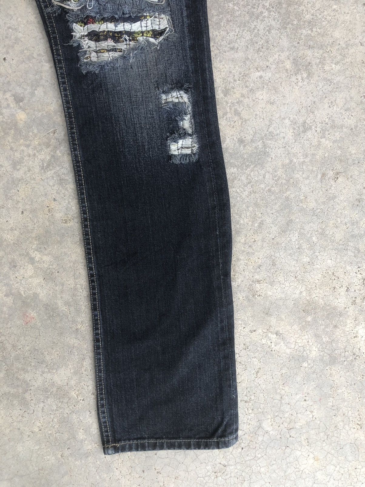 PPFM Japanese PPFM Distressed Patchwork Jeans Size US 31 - 7 Thumbnail