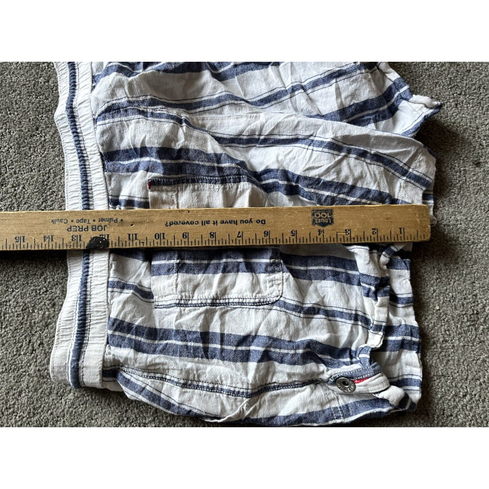 Nautica NAUTICA Women's Linen Blend Pull-On Shorts 5" Inseam Large Blue with Pockets Size 36" / US 14 / IT 50 - 5 Thumbnail