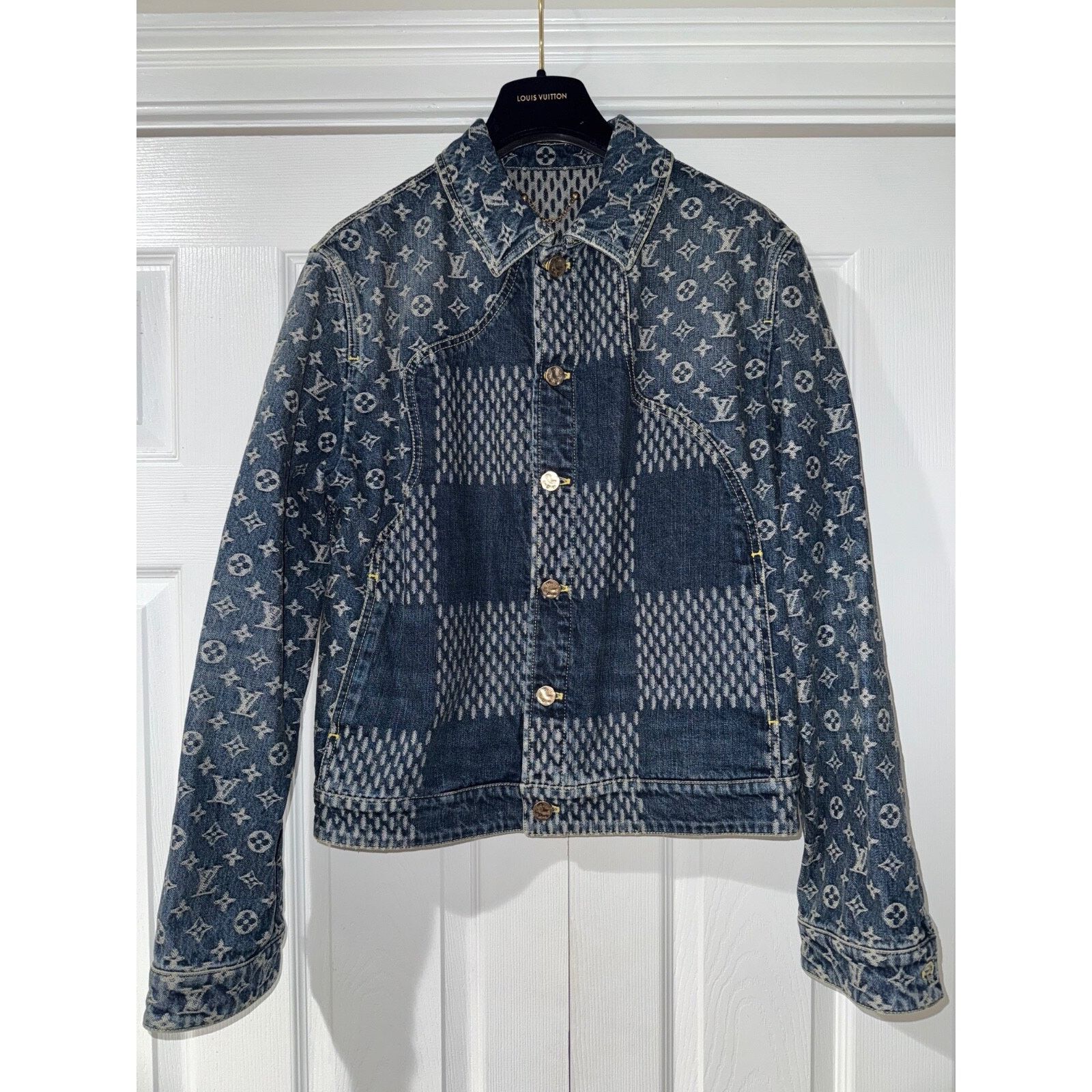Louis Vuitton Louis Vuitton x Nigo Giant Damier Waves Trucker Jacket 48 Size US M / EU 48-50 / 2 - 4 Thumbnail