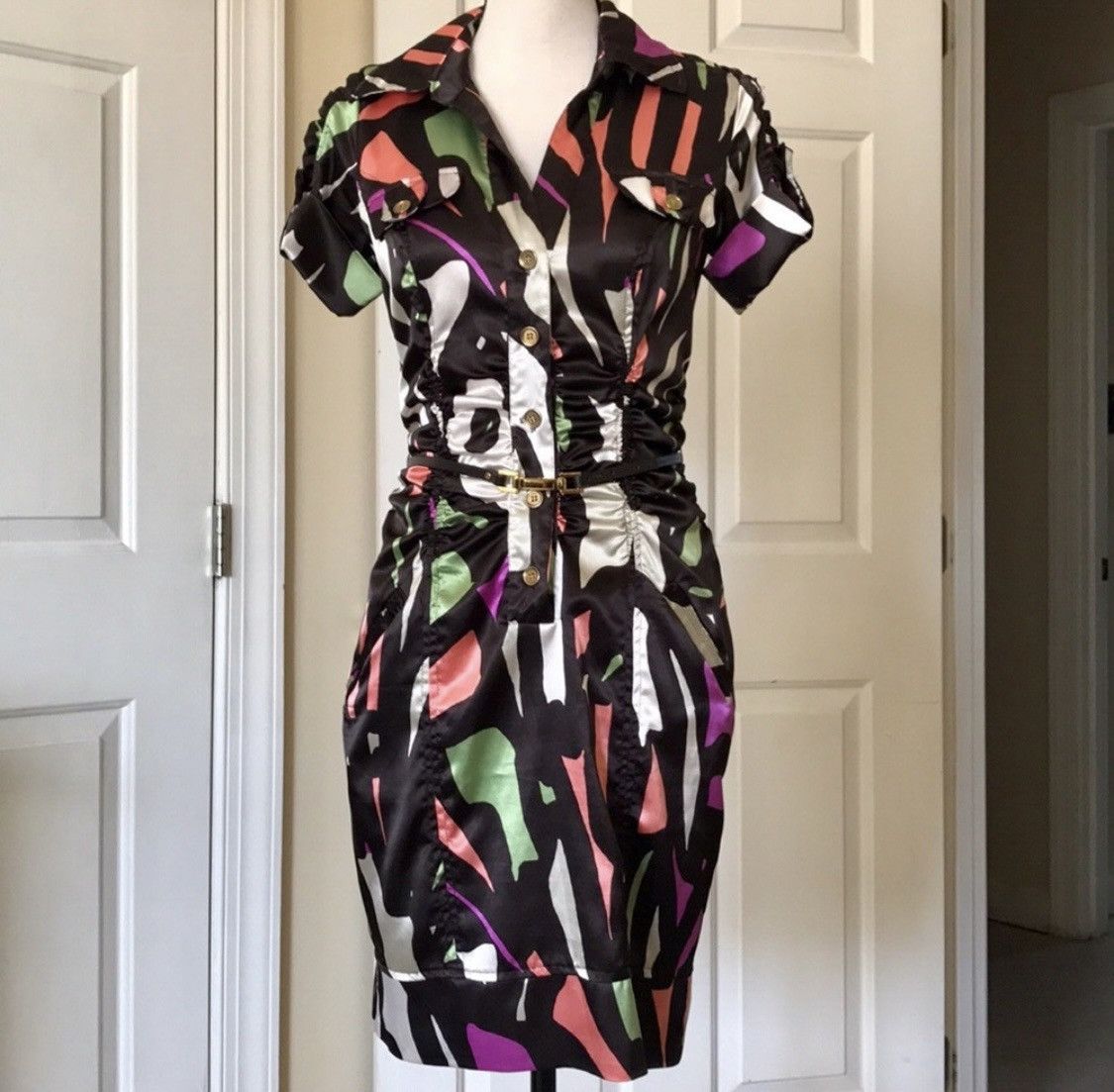 XOXO XOXO BUTTON UP DRESS WITH REMOVABLE BELT & POCKETS Size S / US 4 / IT 40 - 3 Thumbnail