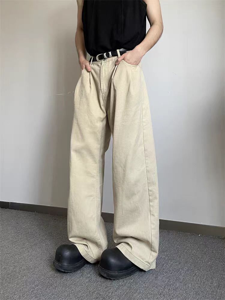 Japanese Brand × Vintage Khaki Loose Straight Leg Wide Leg Pants Size US 34 / EU 50 - 1 Thumbnail