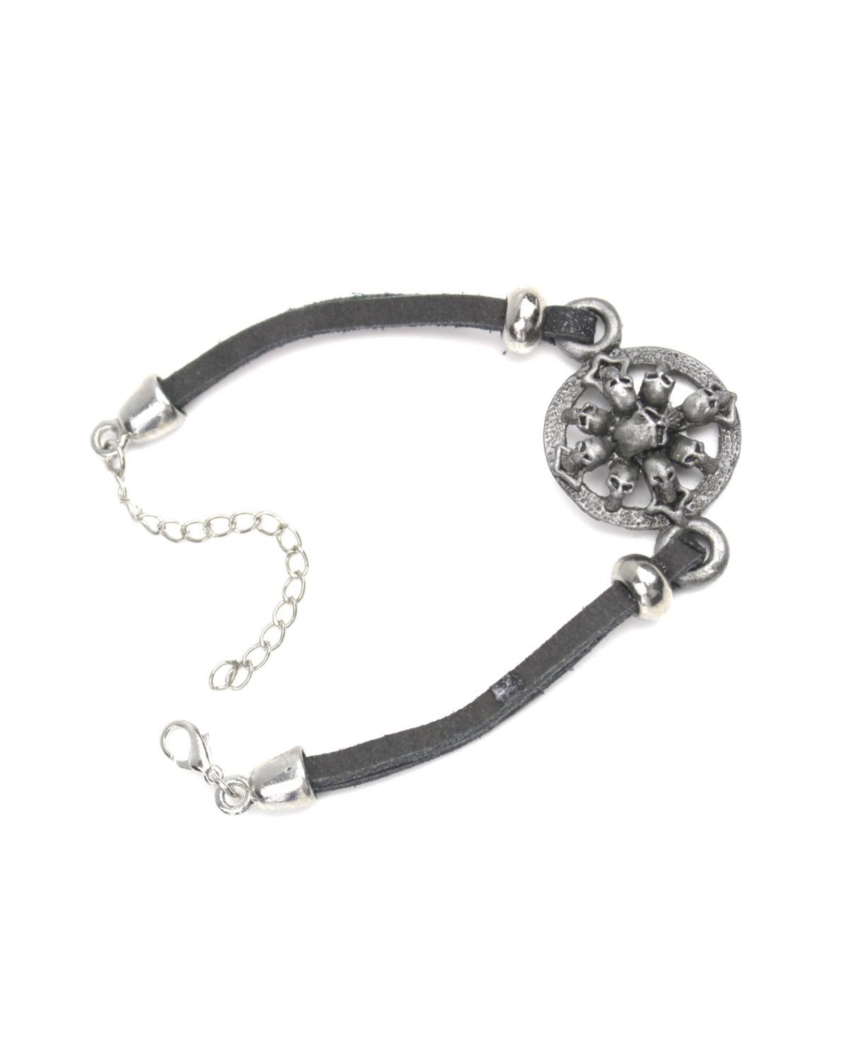 Hysteric Glamour 2000S JAPANESE MADE GOTHIC MULTI-SKULL LEATHER BRACELET Size ONE SIZE - 1 Thumbnail