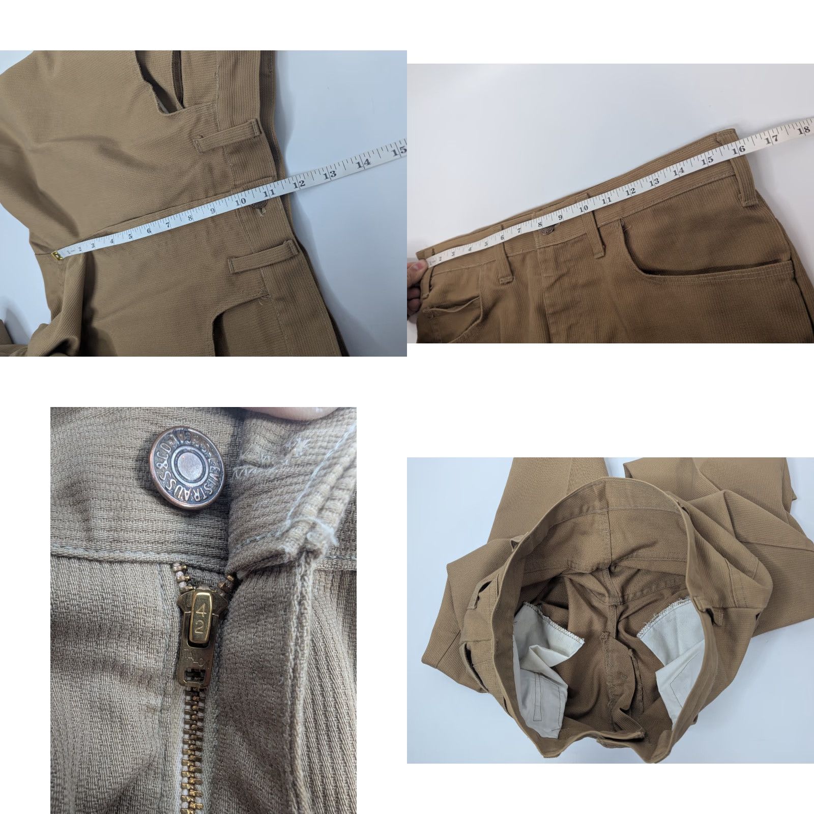 Levi's VTG Levis Pants Khaki Mens Big E Black Label Trouser Talon Zipper 32x27 Size US 32 / EU 48 - 10 Thumbnail