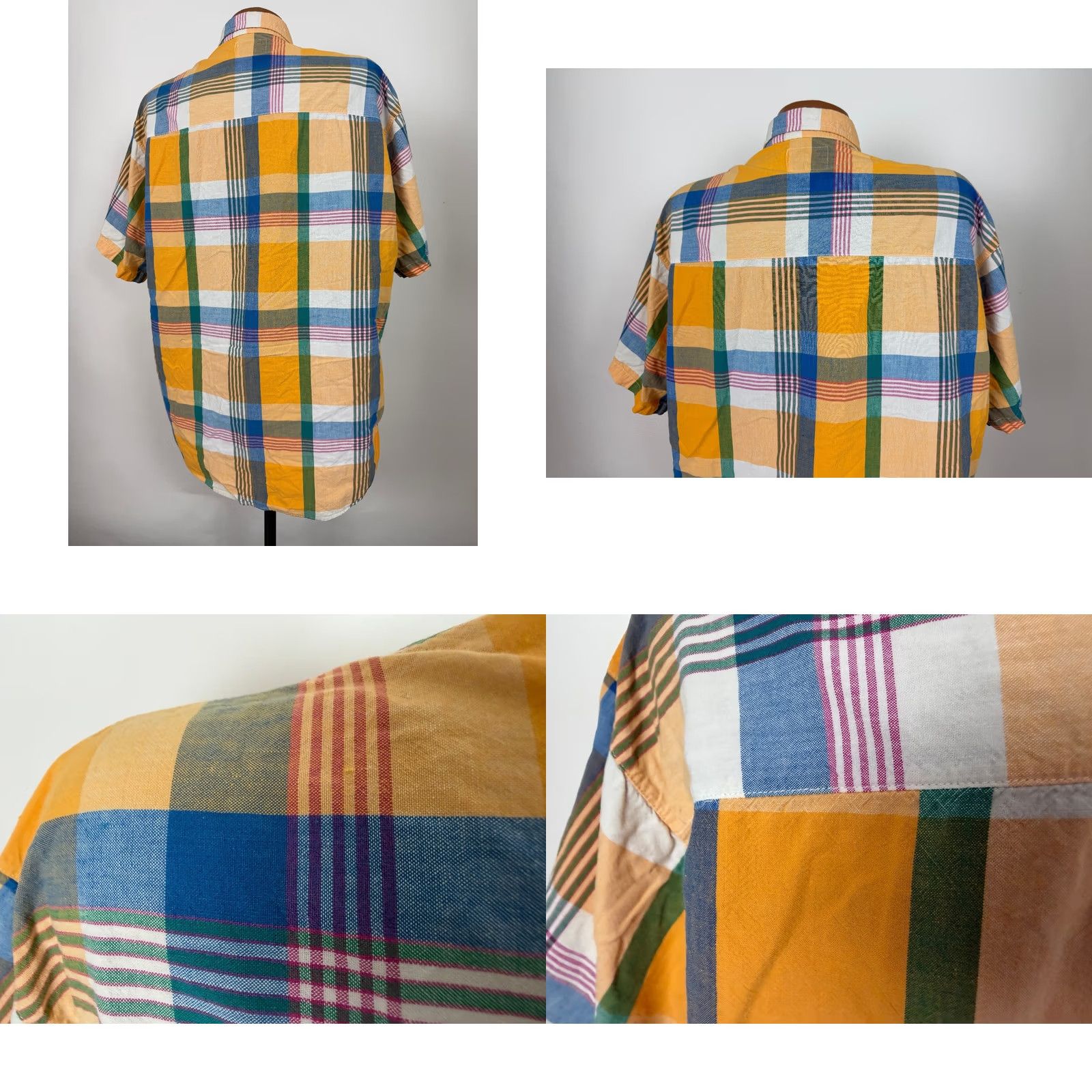 Arrow VINTAGE Arrow Criterion Shirt Men L Orange Plaid Button-Up 80s 90s Casual Oversized Short Sleeve Size US L / EU 52-54 / 3 - 8 Thumbnail