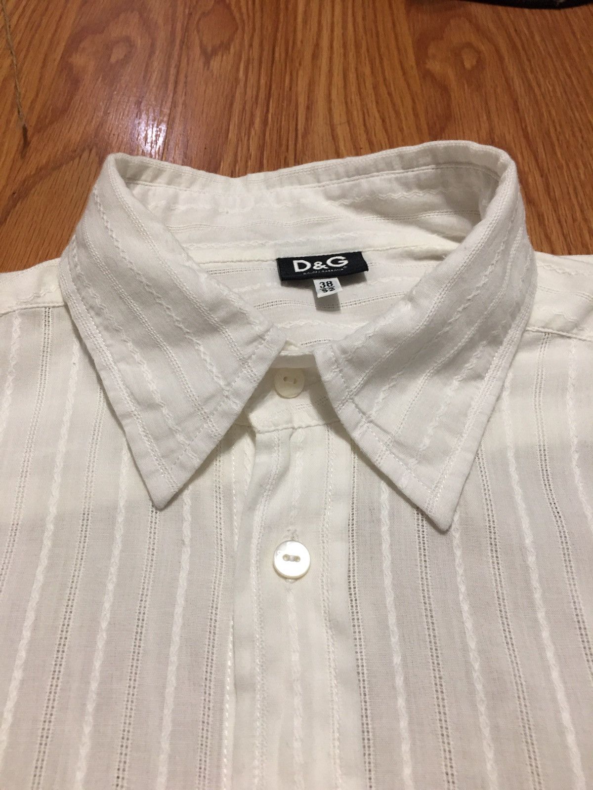 Dolce & Gabbana Dolce & Gabbana White Embroidered Men Shirt Size 38/52 Size US L / EU 52-54 / 3 - 2 Thumbnail