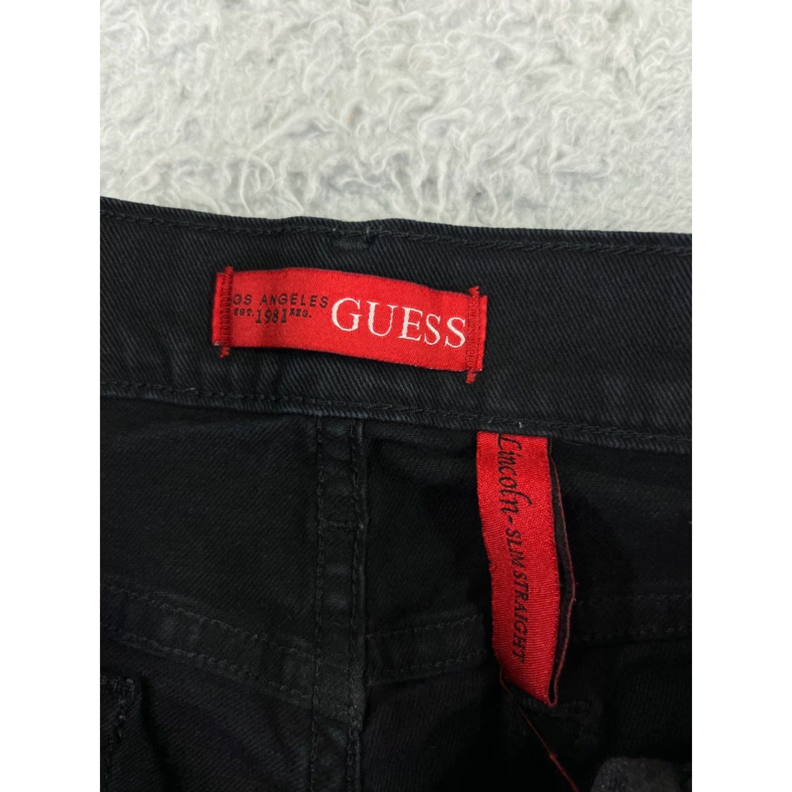 Guess GUESS Jeans Men 28 Black Denim Lincoln Slim Straight 28x30 Cotton Blend 5-Pocket Design Size US 28 / EU 44 - 6 Thumbnail