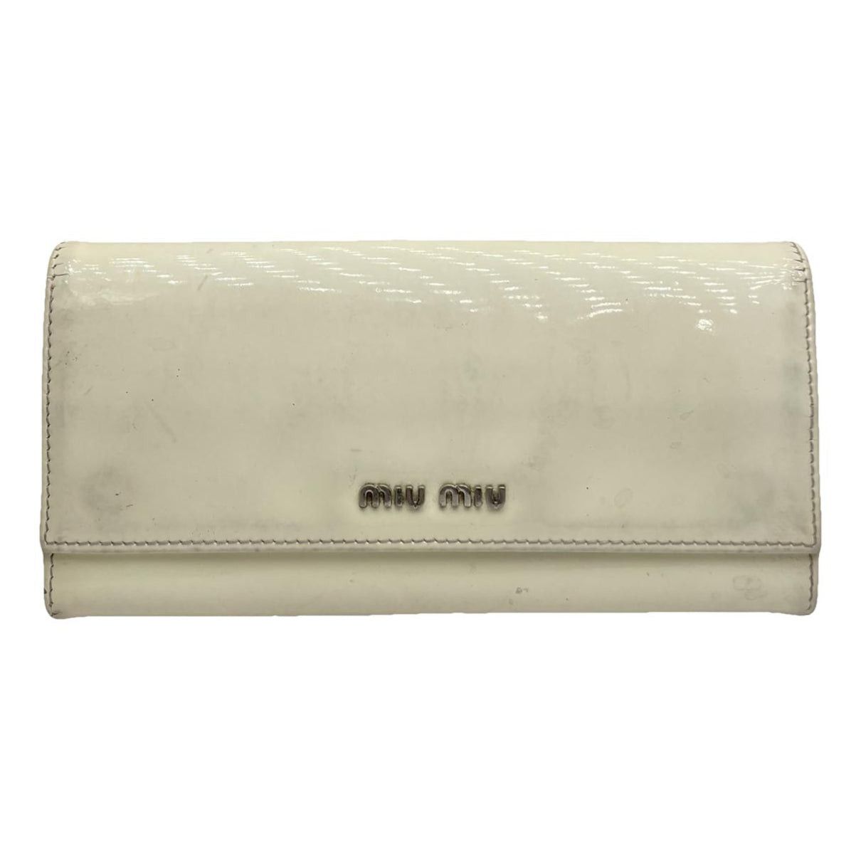 Miu Miu White Patent Leather Wallet Size ONE SIZE - 1 Thumbnail