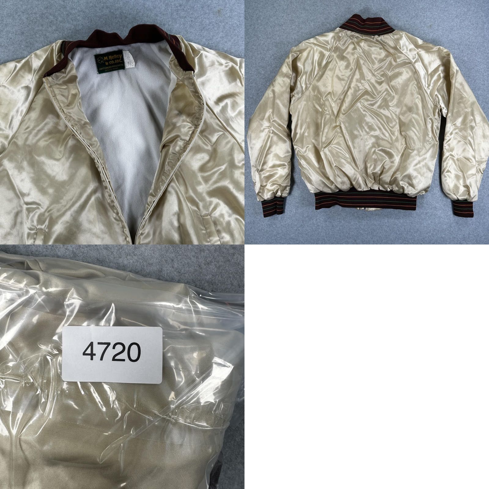 CO VINTAGE M. Kelley & Co. Inc Jacket Mens XL Beige Satin Bomber Church's Fried Chicken Shirt Size US XL / EU 56 / 4 - 8 Thumbnail