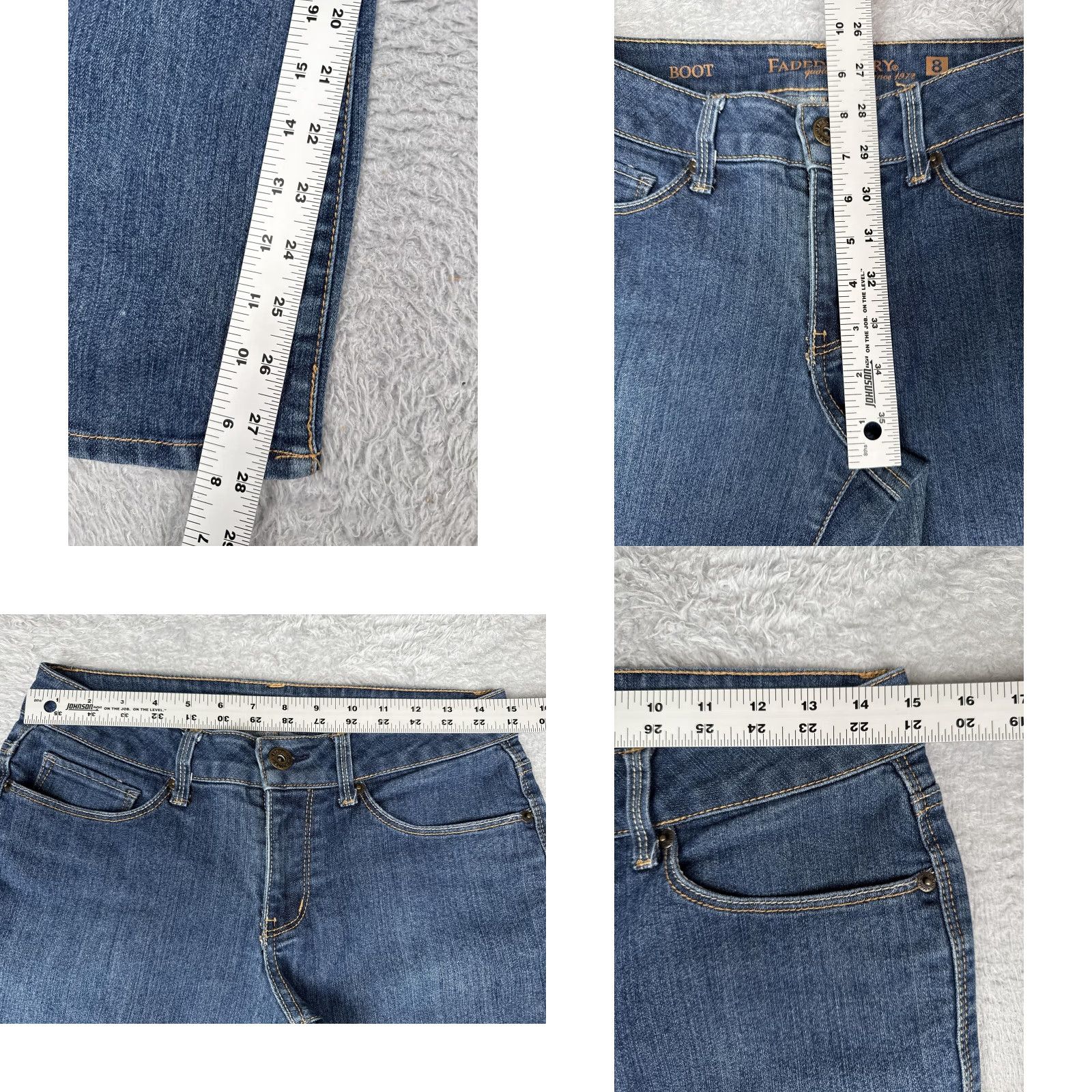 Faded Glory VINTAGE Faded Glory Jeans Womens 8 Blue Bootcut Stretch Denim Mid Rise Embroidered 29x28 Size 30" / US 8 / IT 44 - 8 Thumbnail