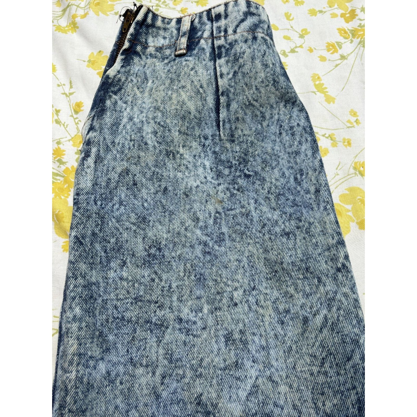 Vintage Bongo Skirt WMN 5 (24") Gene Montesano Denim 80s/90s Grunge Size 24" / US 00 / IT 34 - 4 Thumbnail