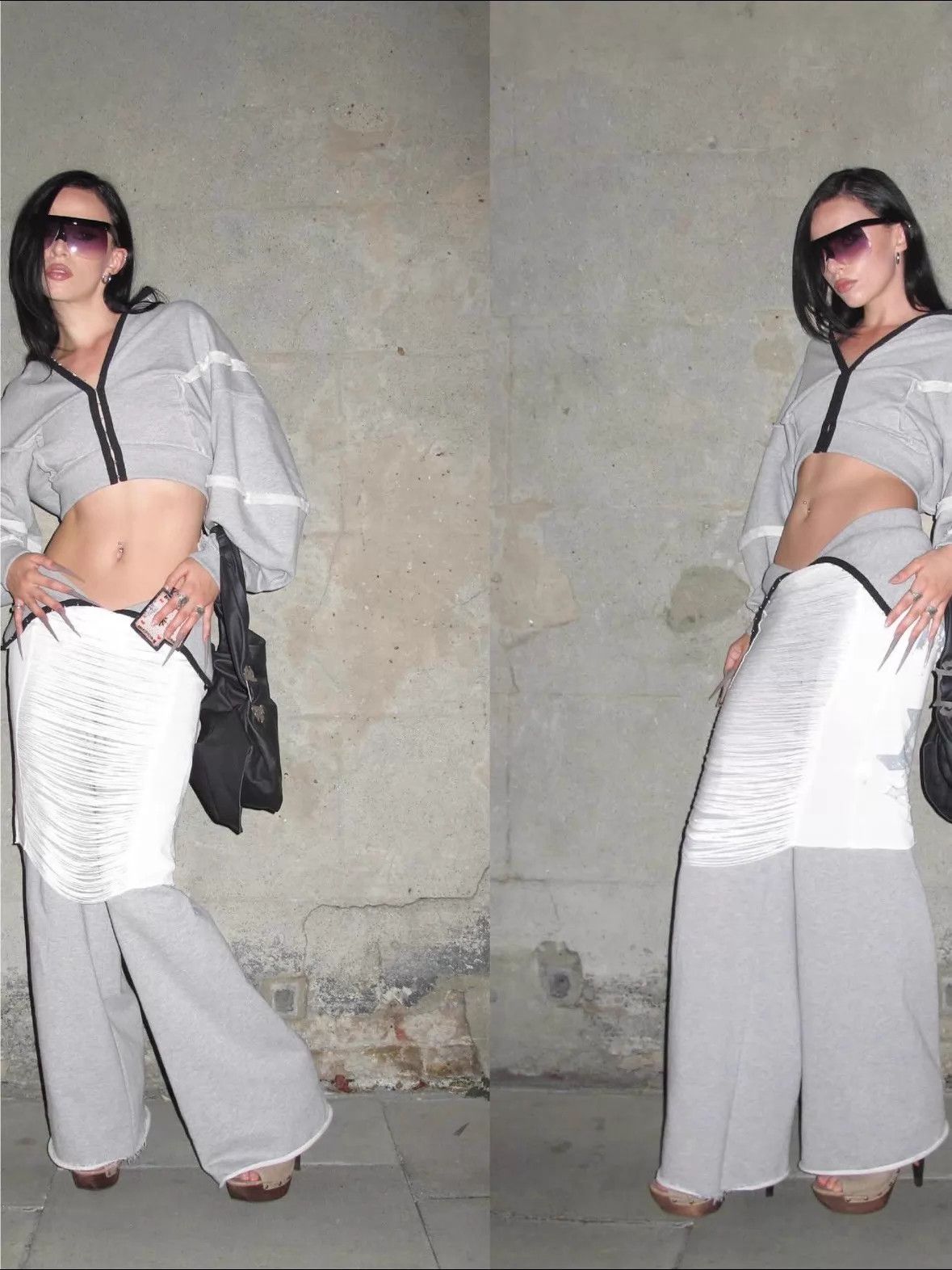 Other Karla Laidlaw Gray Jester Embroidery WideLeg Pants Unisex Size 26" / US 2 / IT 38 - 3 Thumbnail