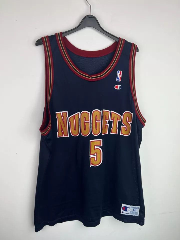 NBA Vintage Champion 90s NBA Jalen Rose #5 Denver Nuggets Jersey Size US M / EU 48-50 / 2 - 11 Thumbnail