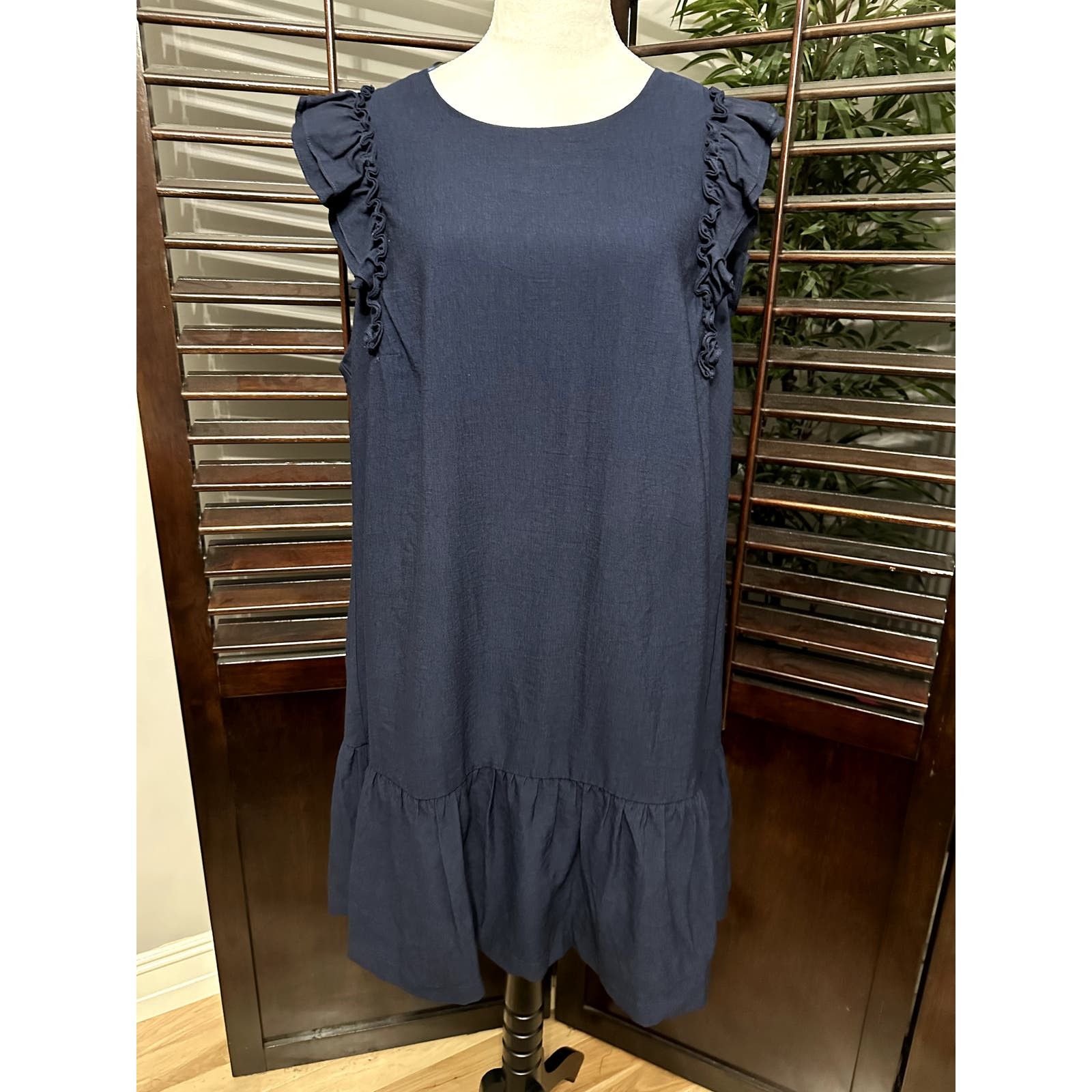 Unlisted Cece Womens Blue Flutter Sleeve Shift Keyhole Mini Dress 18W ...