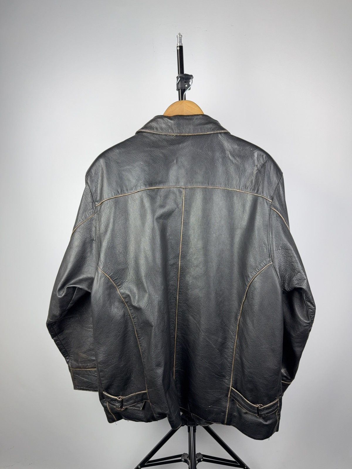 Leather Vintage 90s Gipsy Mauritius Black Leather Moto Biker Jacket Size US XL / EU 56 / 4 - 11 Thumbnail