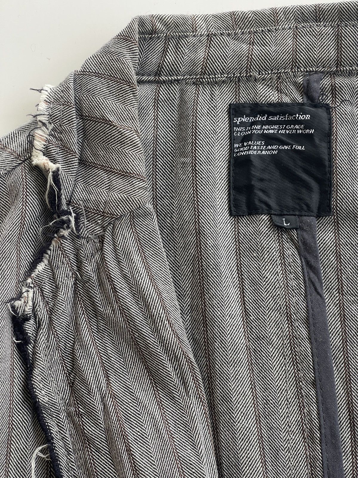 Japanese Brand × Vintage Japanese Splendid Satisfaction Unfinished Distressed Design Size US M / EU 48-50 / 2 - 9 Thumbnail