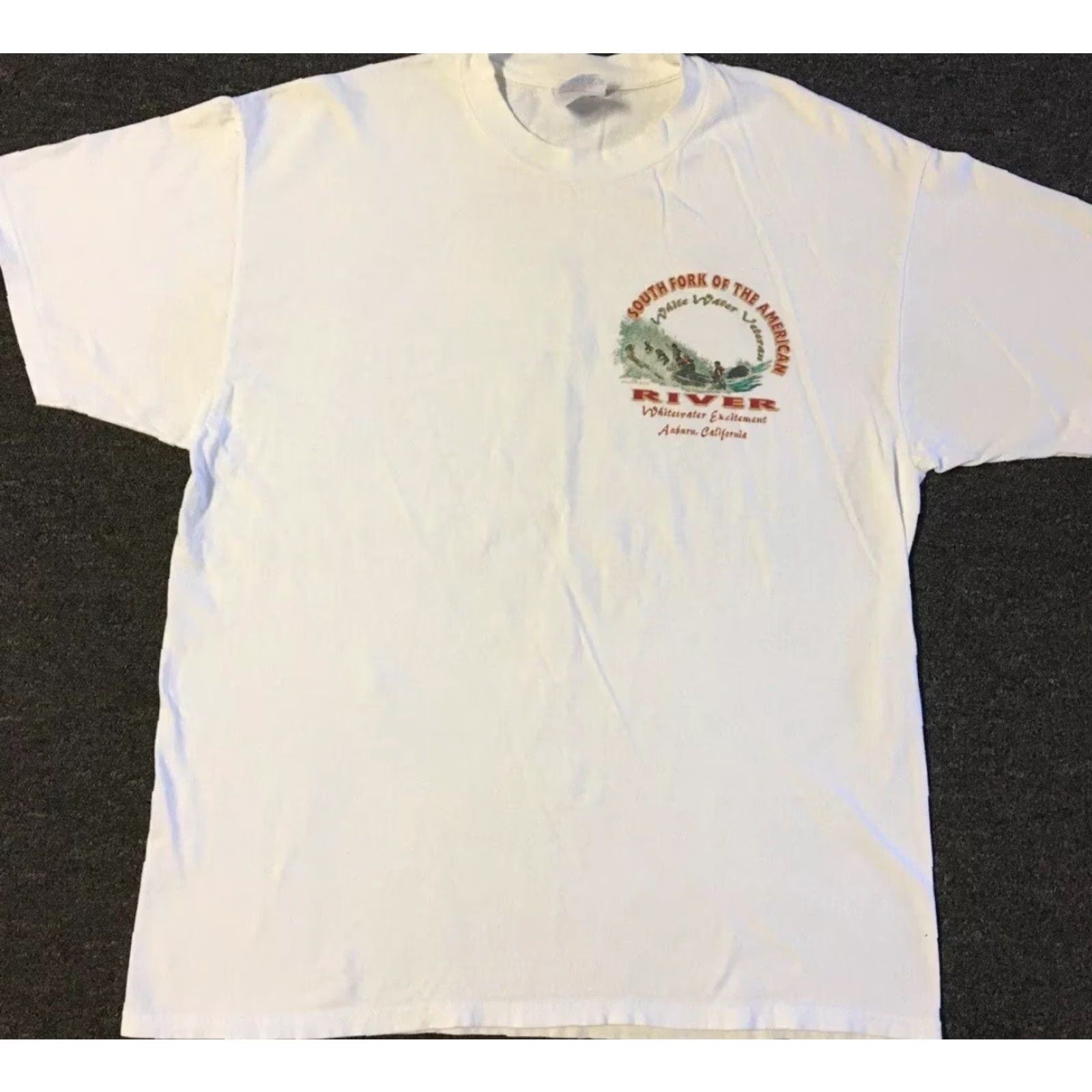 Vintage VINTAGE South Fork Whitewater Rafting Shirt XL Men T-Shirt 90s Grunge White Short Sleeve Beach Vintage 80s USA Rocky Marine Biker College Humor Size US XL / EU 56 / 4 - 2 Thumbnail