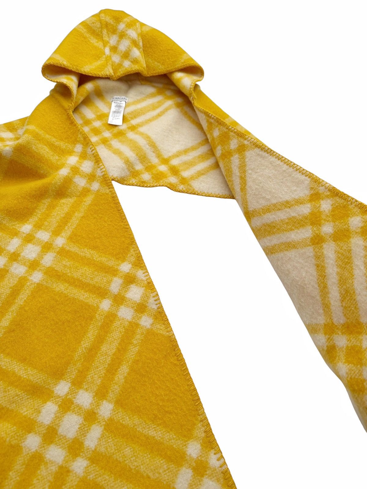 Burberry $1300 Yellow Check Hooded Wool Scarf Size ONE SIZE - 7 Thumbnail