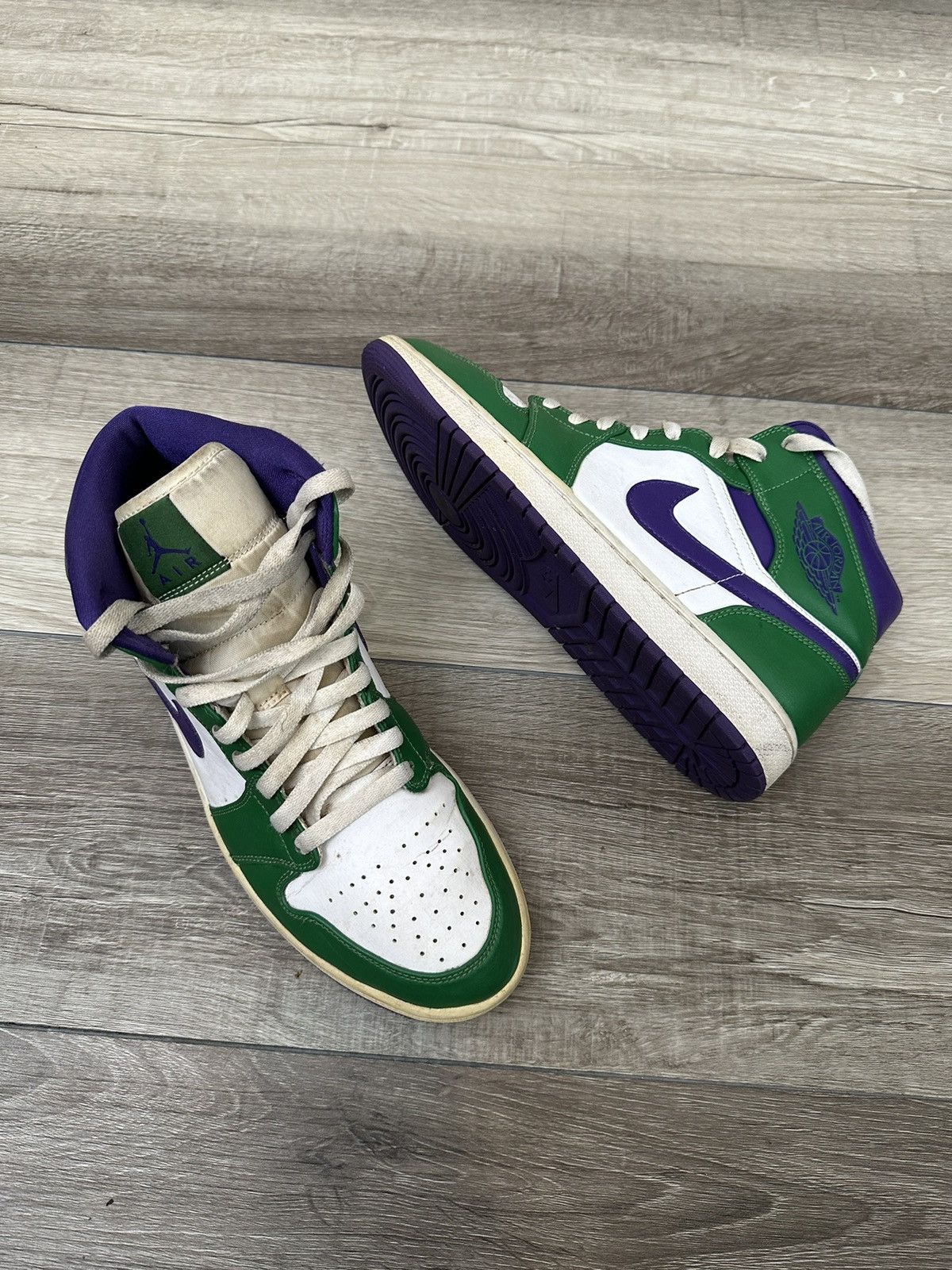 Jordan Brand × Nike RARE Jordan 1 Mid " Incredible Hulk " Sz. 9.5 Purple + Green Size US 9.5 / EU 42-43 - 3 Thumbnail