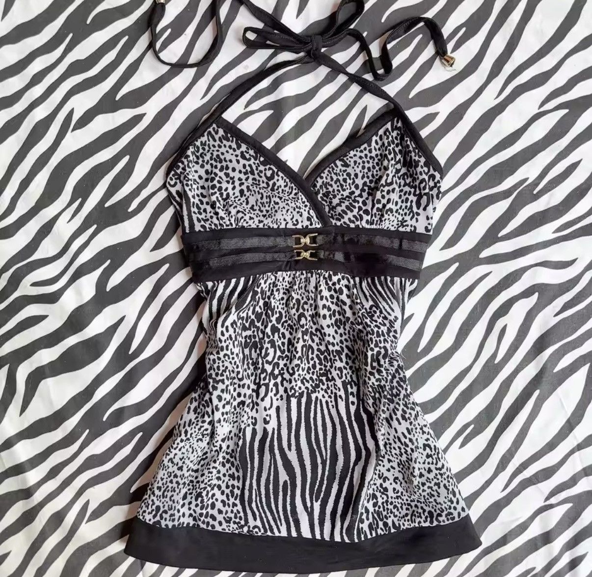 Vintage Y2k Zebra Leopard Retro Streetwear Sexy Top T Shirt Size S / US 4 / IT 40 - 1 Thumbnail