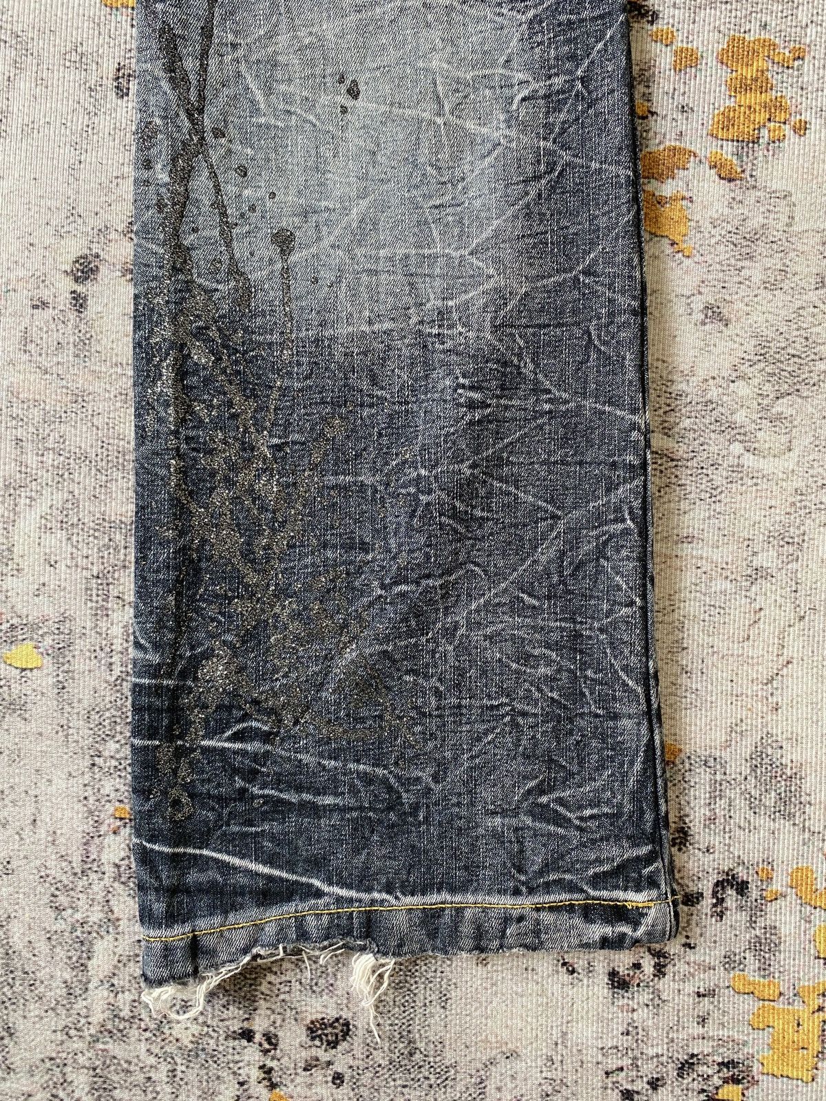 Japanese Brand Lowbox Premium Claws Mark Honey Comb Distressed Flare Denim Size US 32 / EU 48 - 17 Thumbnail