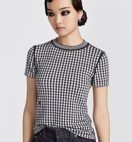 Dior o1w1db10824 Short-Sleeved Sweater in Gray Black Size XS / US 0-2 / IT 36-38 - 7 Thumbnail