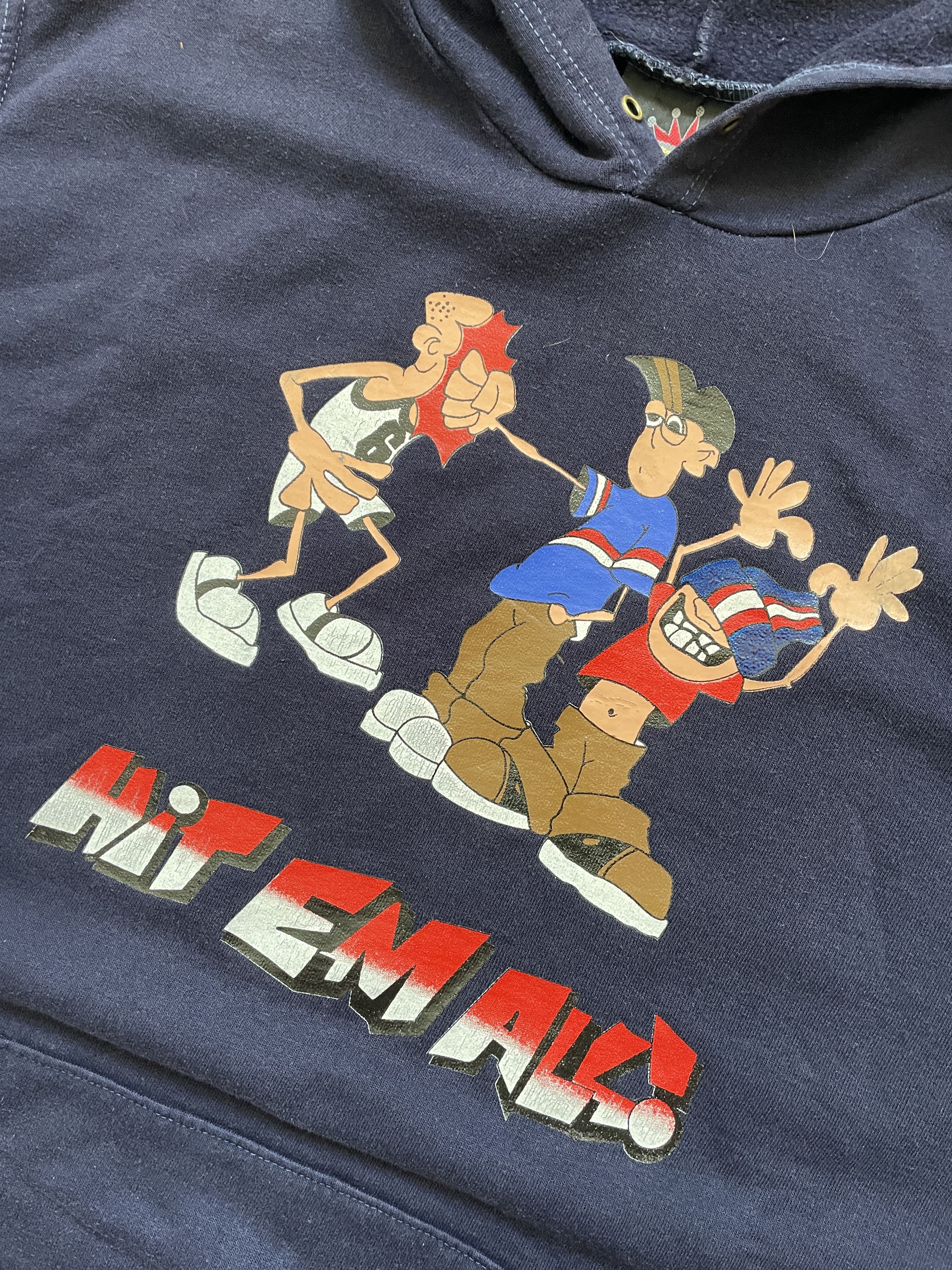 Vintage VINTAGE NO LIMITS HIT EM ALL SKATE RAP NAVY BAGGY HOODIE Size US M / EU 48-50 / 2 - 2 Thumbnail