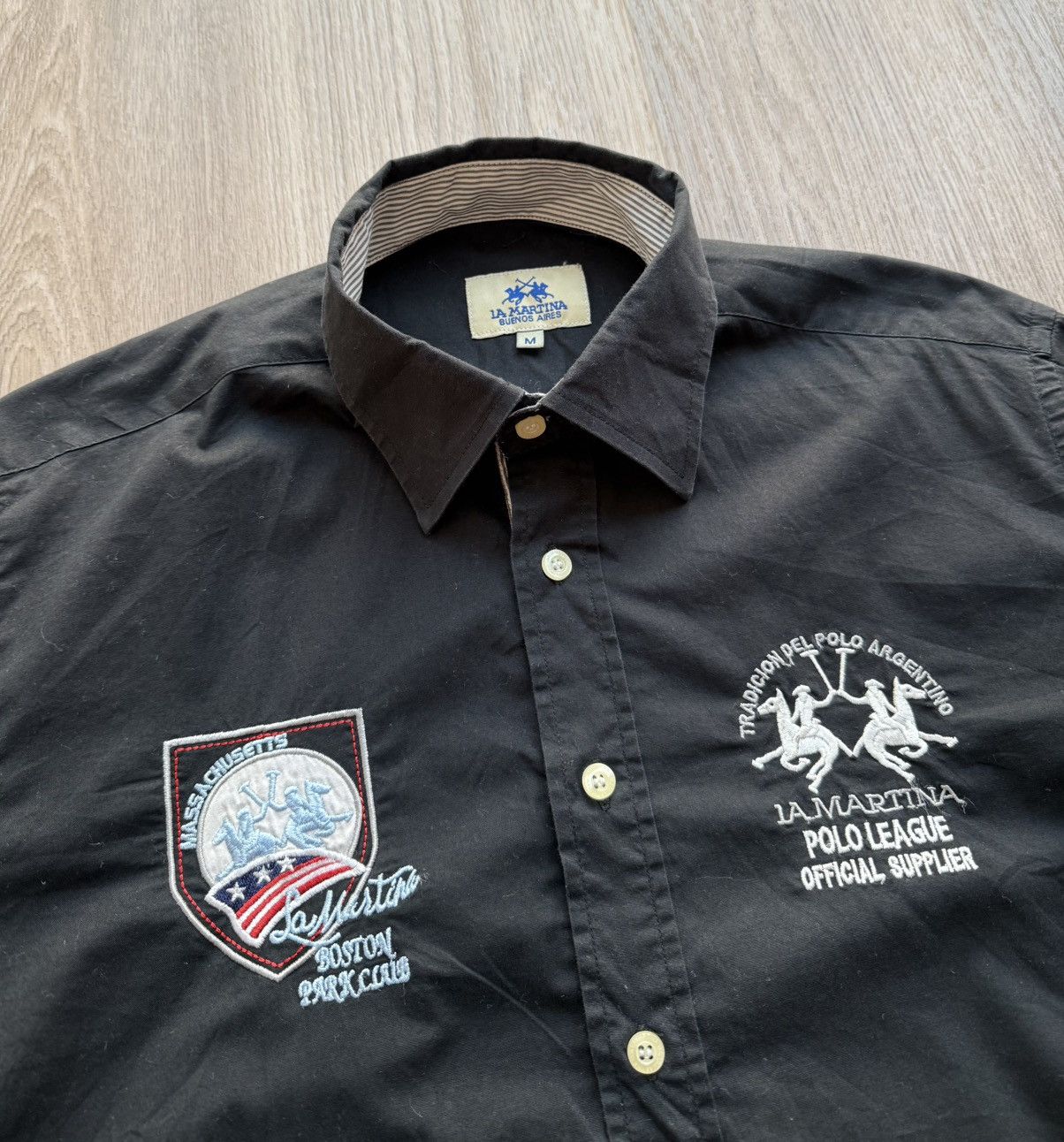 La Martina Vintage La Martina Boston 3 Polo Team Black Button Up Shirt Size US M / EU 48-50 / 2 - 5 Thumbnail