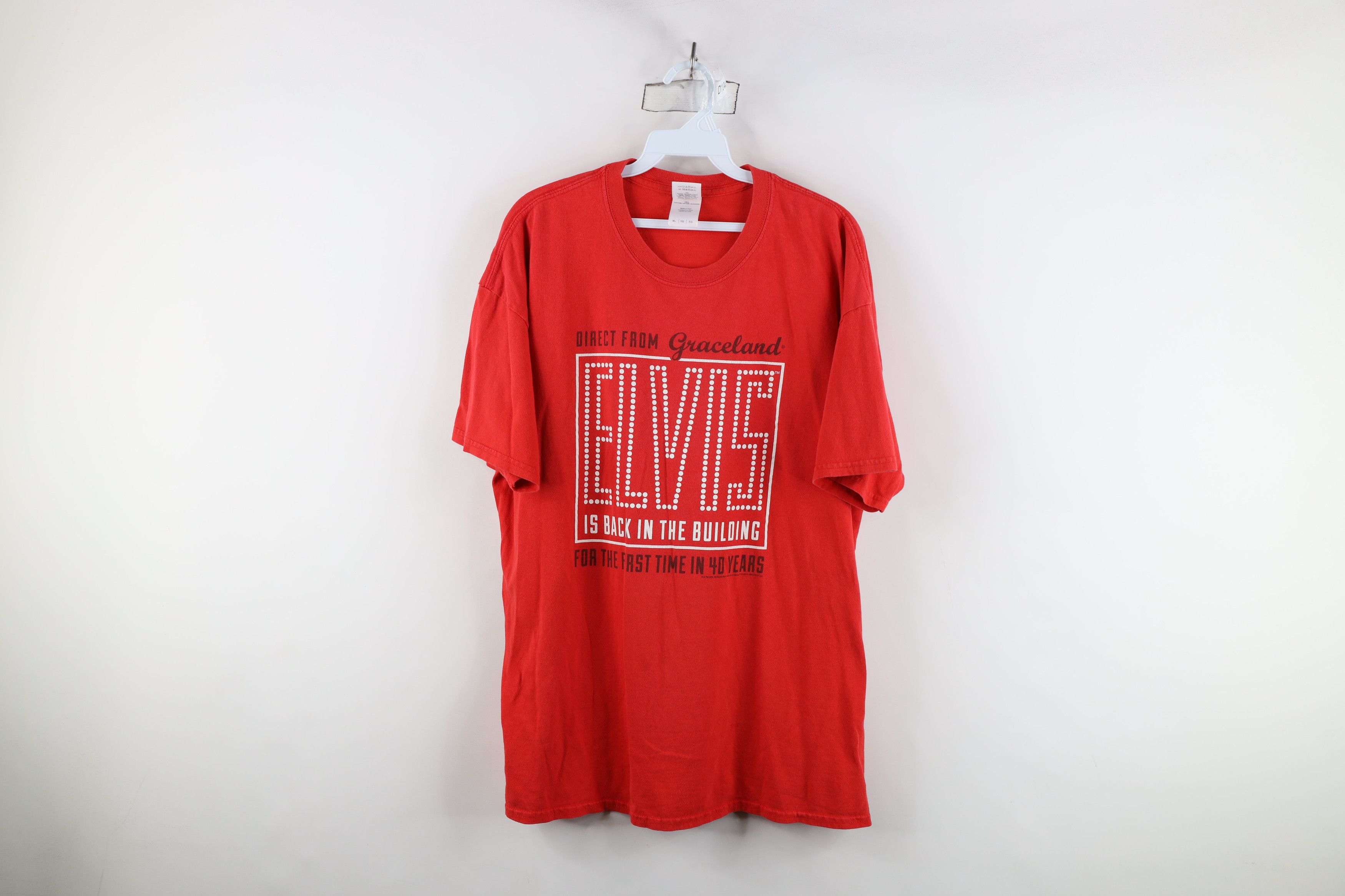 Vintage Vintage Y2K Spell Out Graceland Elvis Presley T-Shirt Red Size US XL / EU 56 / 4 - 1 Thumbnail