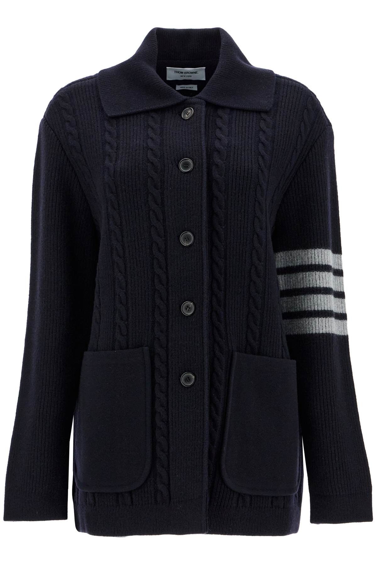 Thom Browne THOM BROWNE '4-Bar Heavy Knit Cardigan Size S / US 4 / IT 40 - 1 Thumbnail