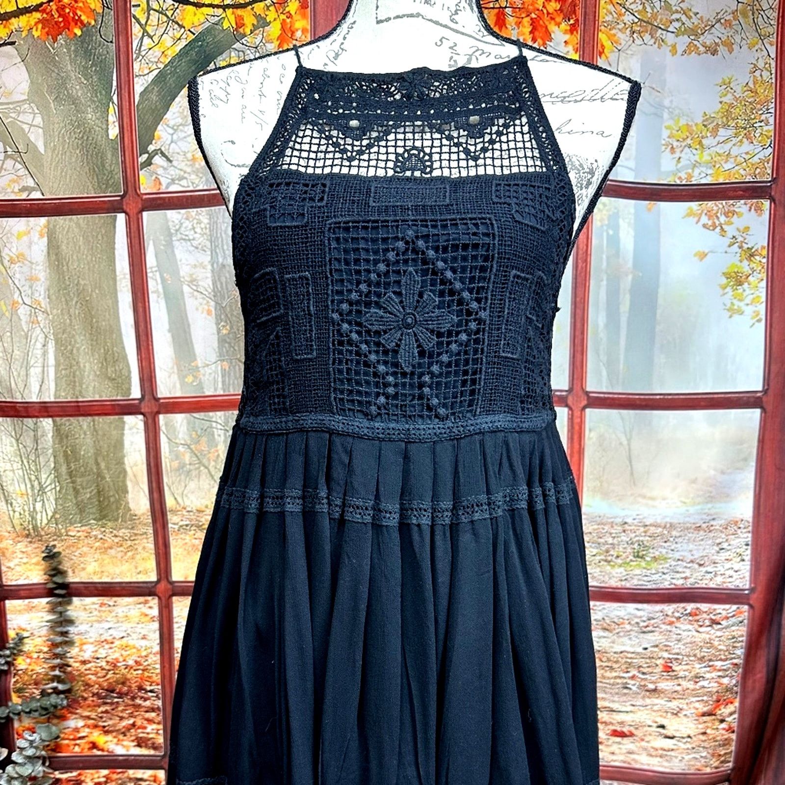 Free People Free People Emily Crocheted Illusion Little Black Dress S Size S / US 4 / IT 40 - 7 Thumbnail
