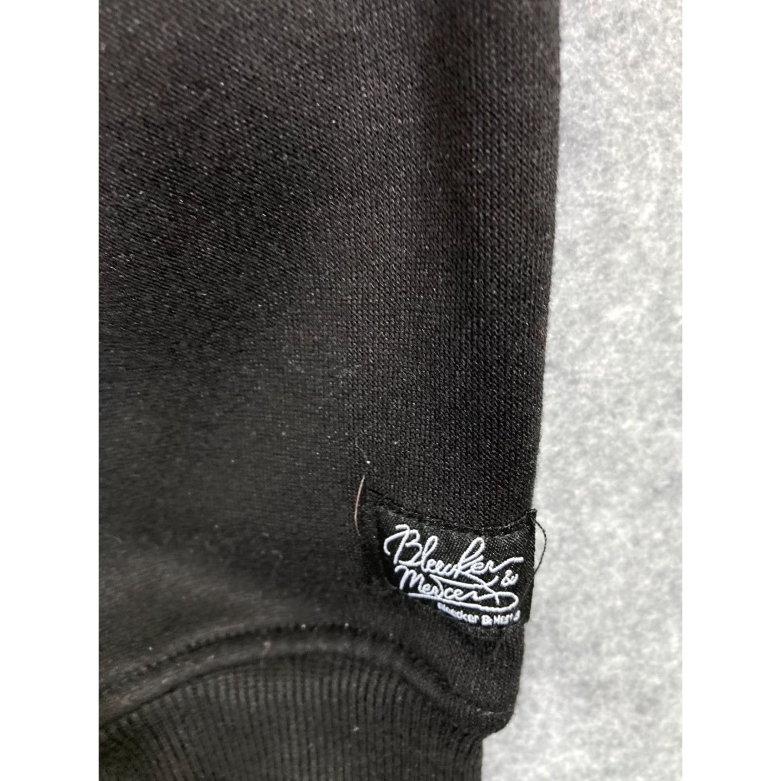 Vintage Bleecker & Mercer Pullover Sweatshirt Hooded Mens L Black Drawstring Pockets Long Sleeve Regular Fit Size US L / EU 52-54 / 3 - 6 Thumbnail