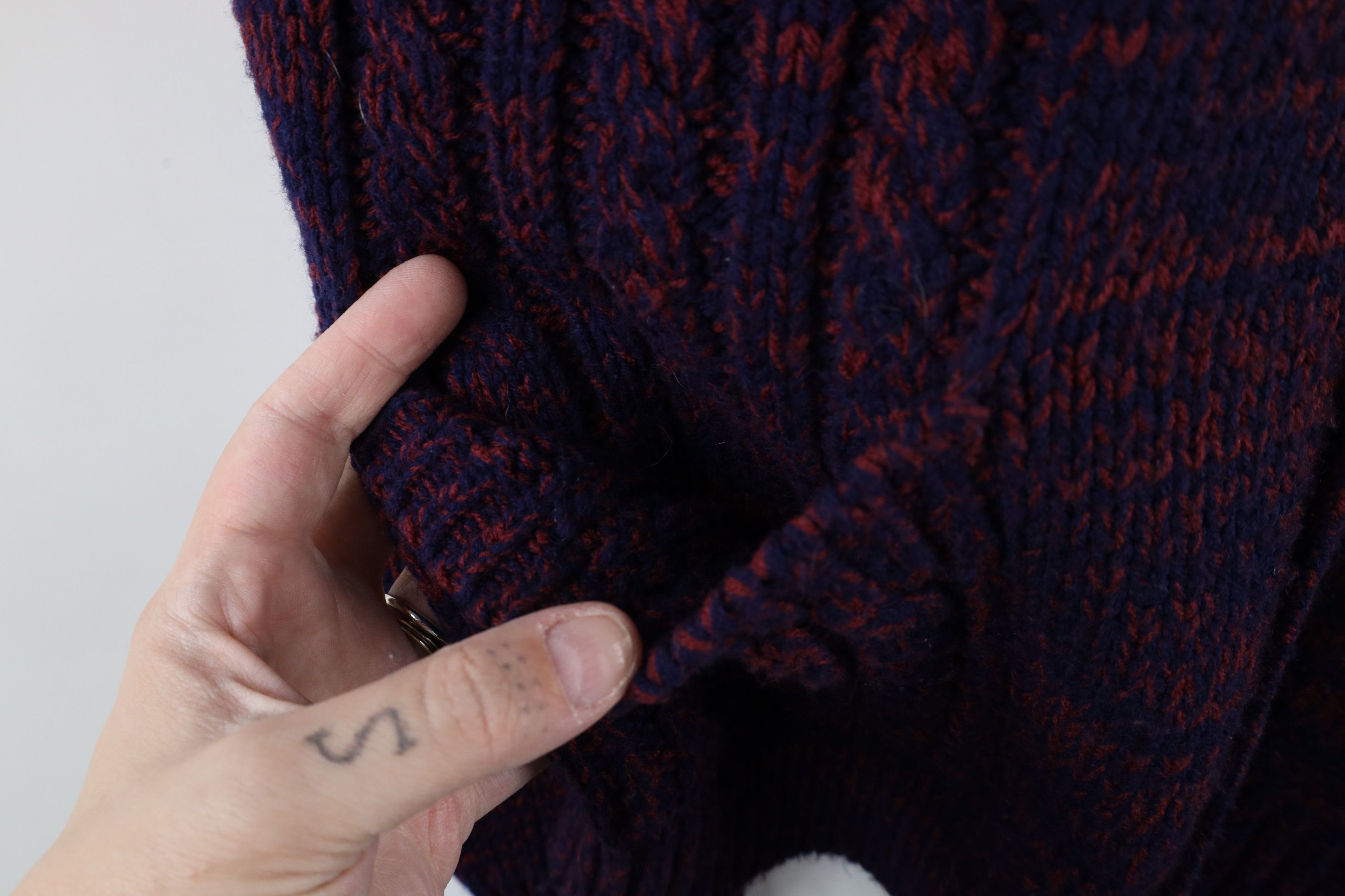 Vintage Vintage 90s Streetwear Knit Cardigan Sweater Heather Red Size US L / EU 52-54 / 3 - 4 Thumbnail