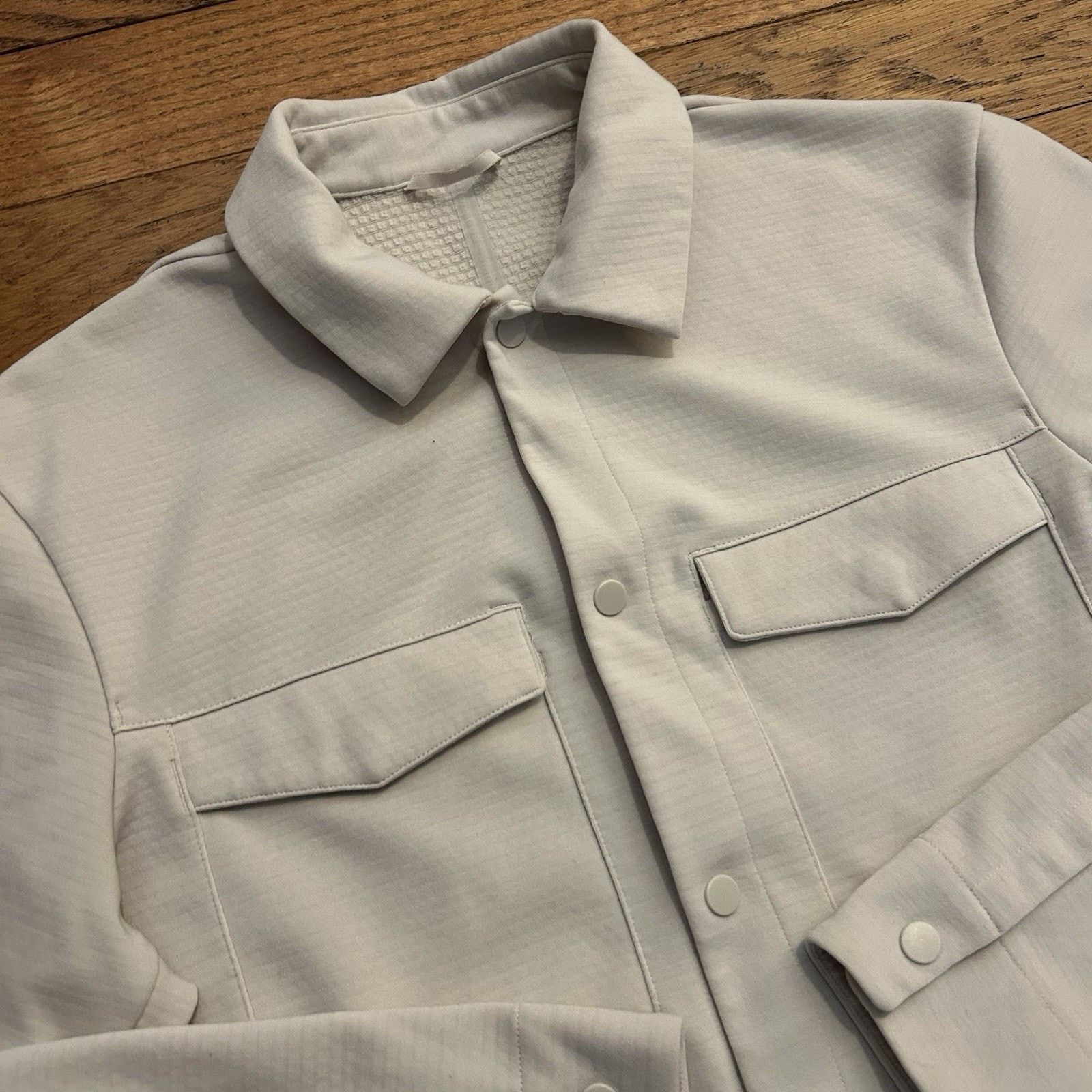 Lululemon Gridliner Fleece Overshirt Performance Snap Shirt Jacket Size US M / EU 48-50 / 2 - 2 Thumbnail