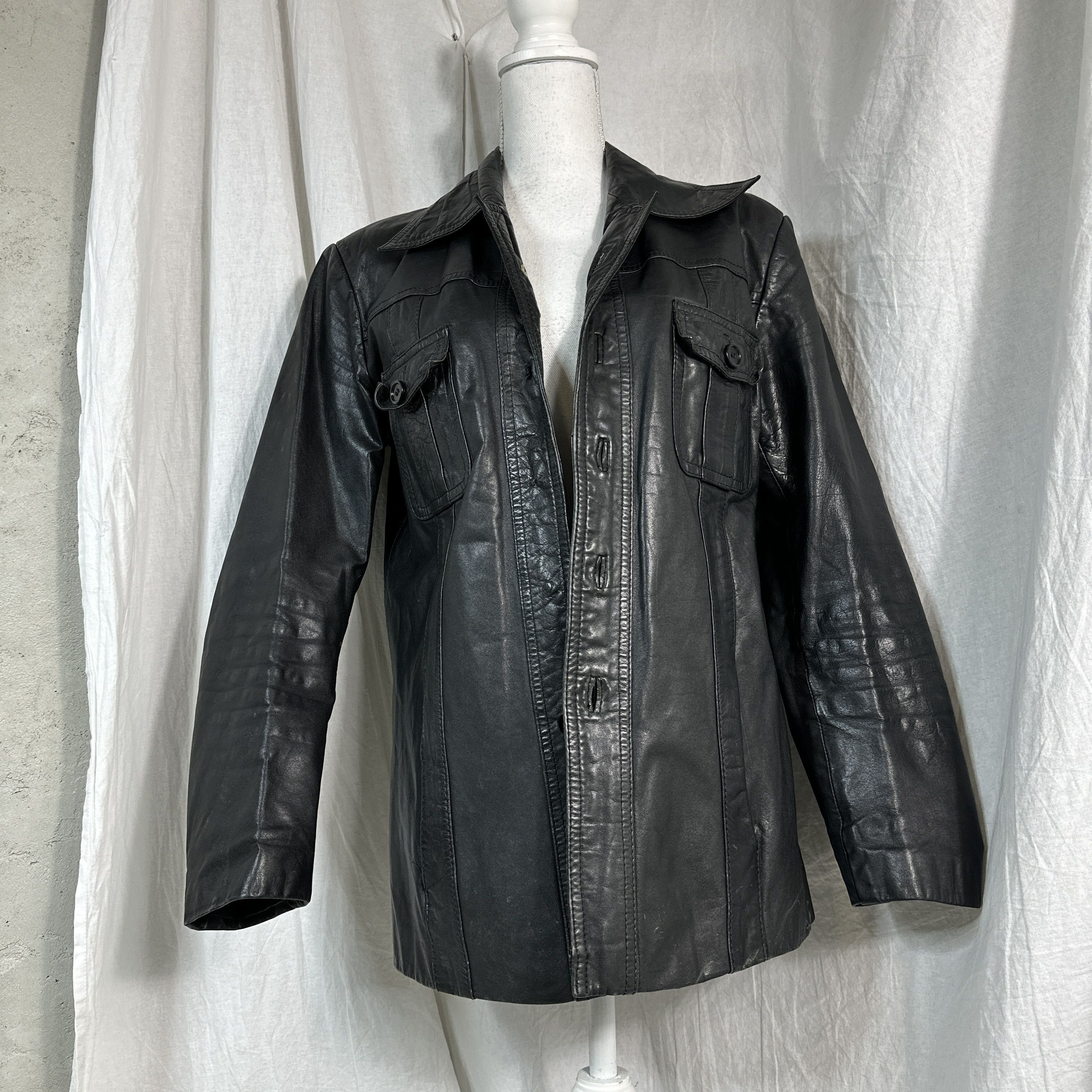 Vintage Vintage Leather Coat Size L / US 10 / IT 46 - 4 Thumbnail