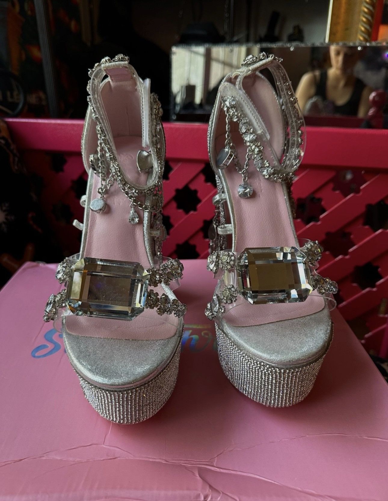 Dolls Kill Holy Revelation platform bling heels Size US 7 / IT 37 - 4 Thumbnail