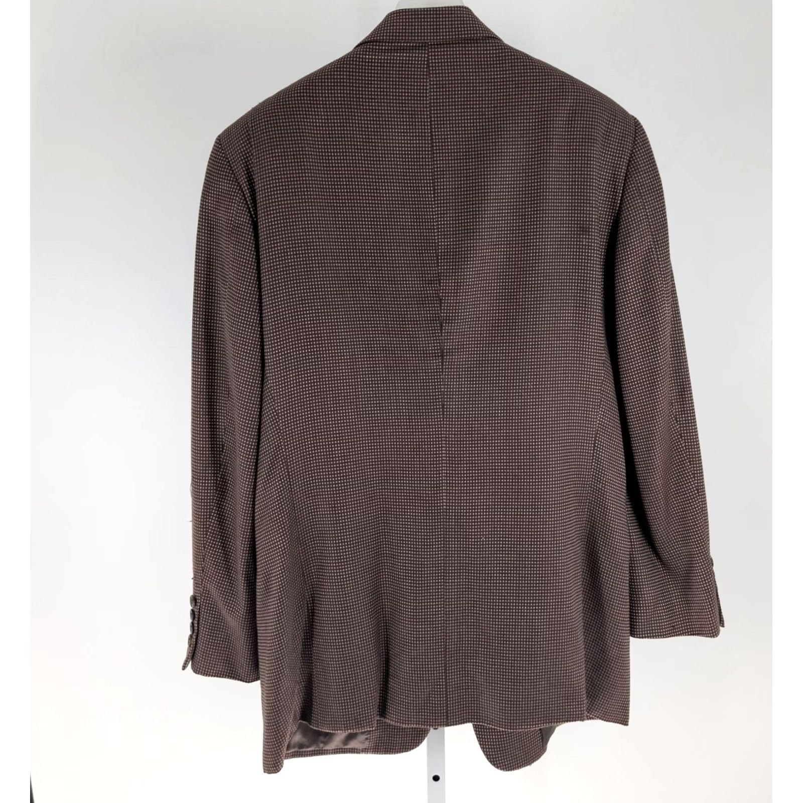 Armani Armani Collezioni Blazer Sport Coat 40R Brown Silk Cashmere Houndstooth Men Italy Vintage Size 40R - 3 Thumbnail