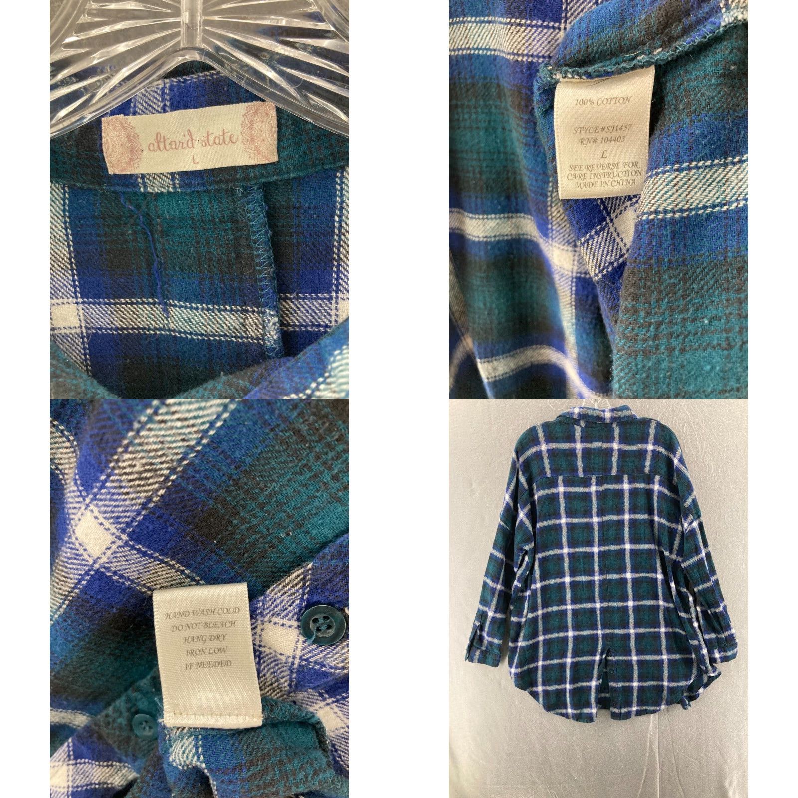 Vintage Altard State Flannel Womens Large XL Plaid Shirt Size L / US 10 / IT 46 - 8 Thumbnail