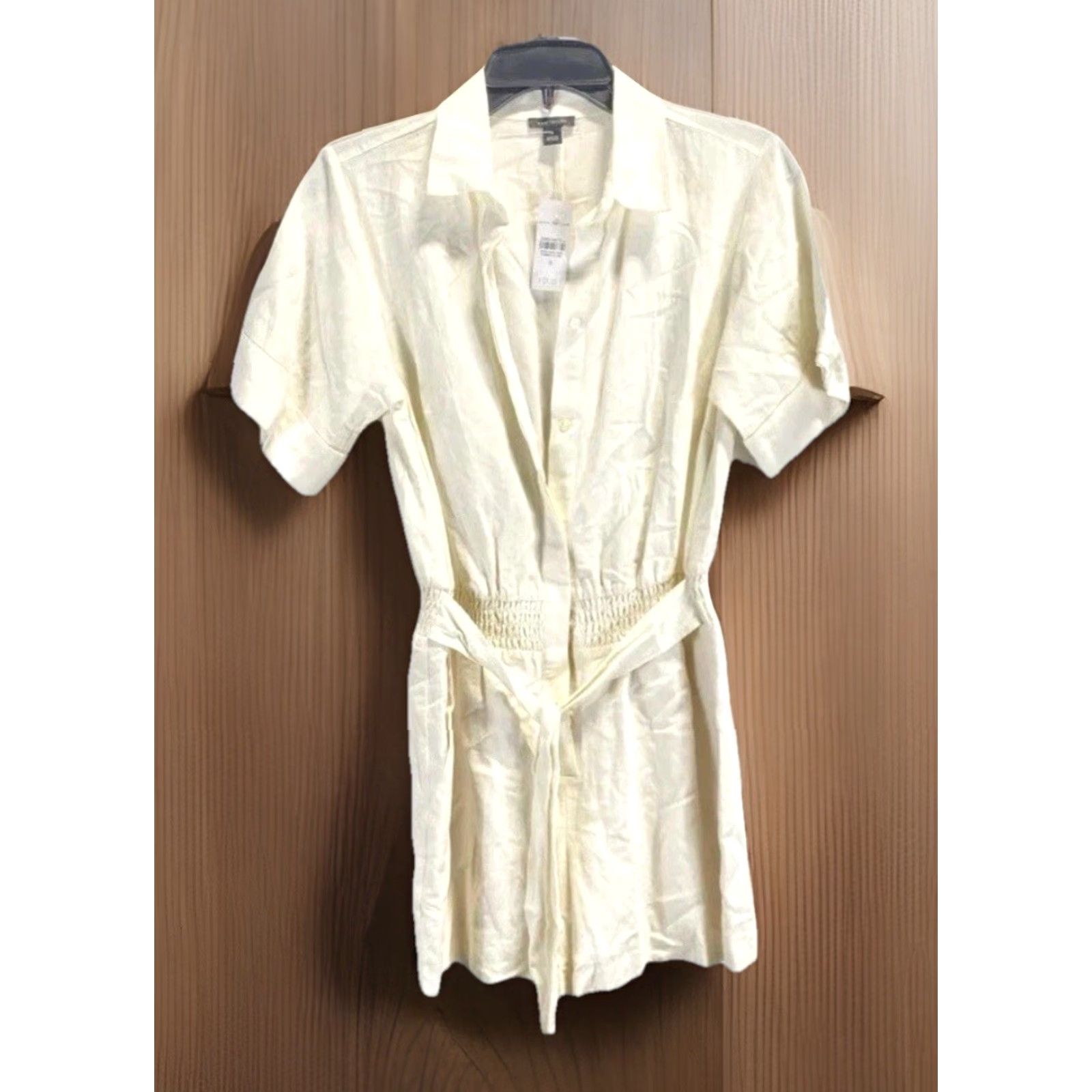 Ann Taylor ANN TAYLOR Women’s Ivory ShortSleeve ElasticWaist Romper Dress Size 0 NEW NWT Size XS / US 0-2 / IT 36-38 - 2 Thumbnail