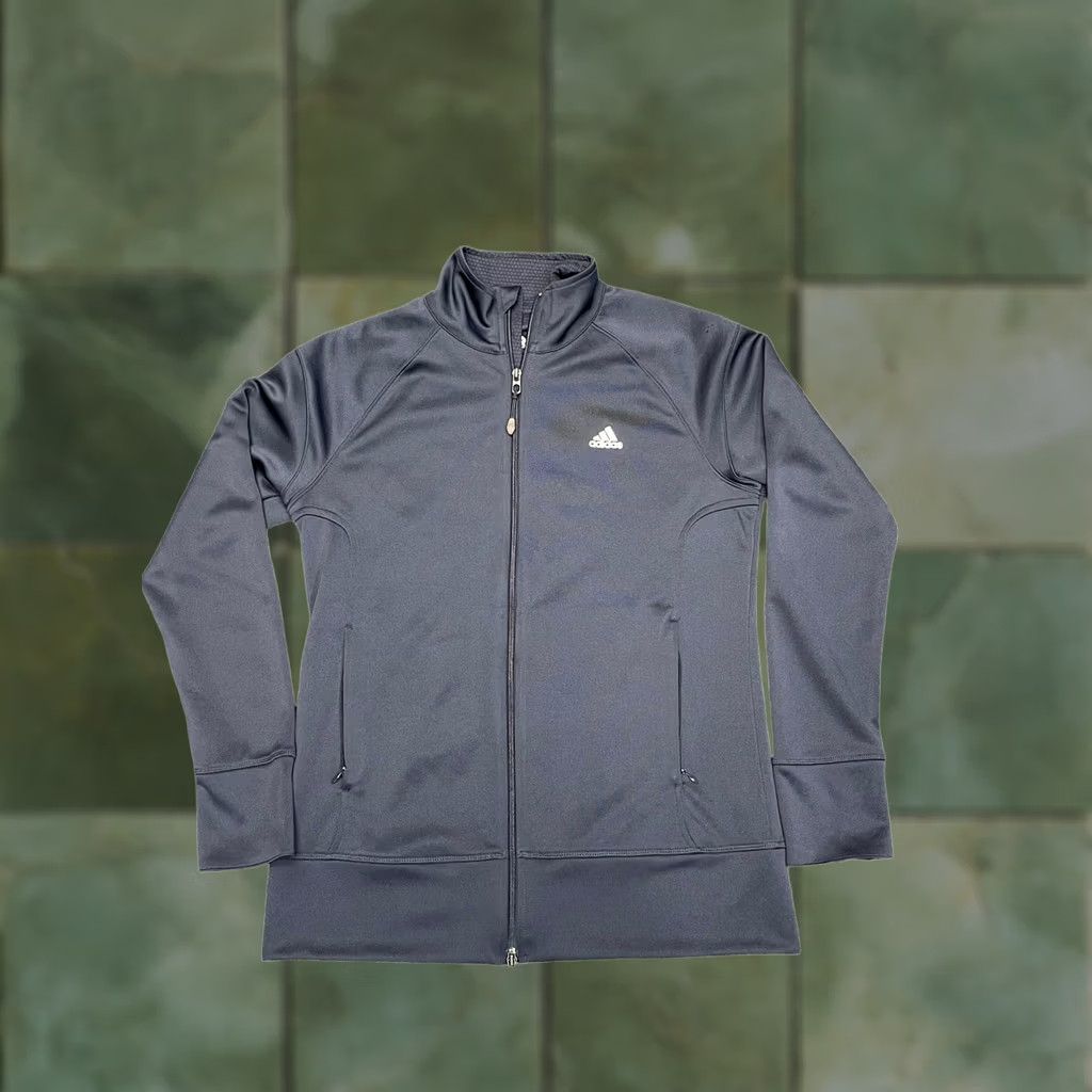 Adidas Adidas Jacket Women L Blue Full Zip Climalite Striped Pockets Sports Activewear Track Shirt Size Type Regular Size L / US 10 / IT 46 - 1 Thumbnail