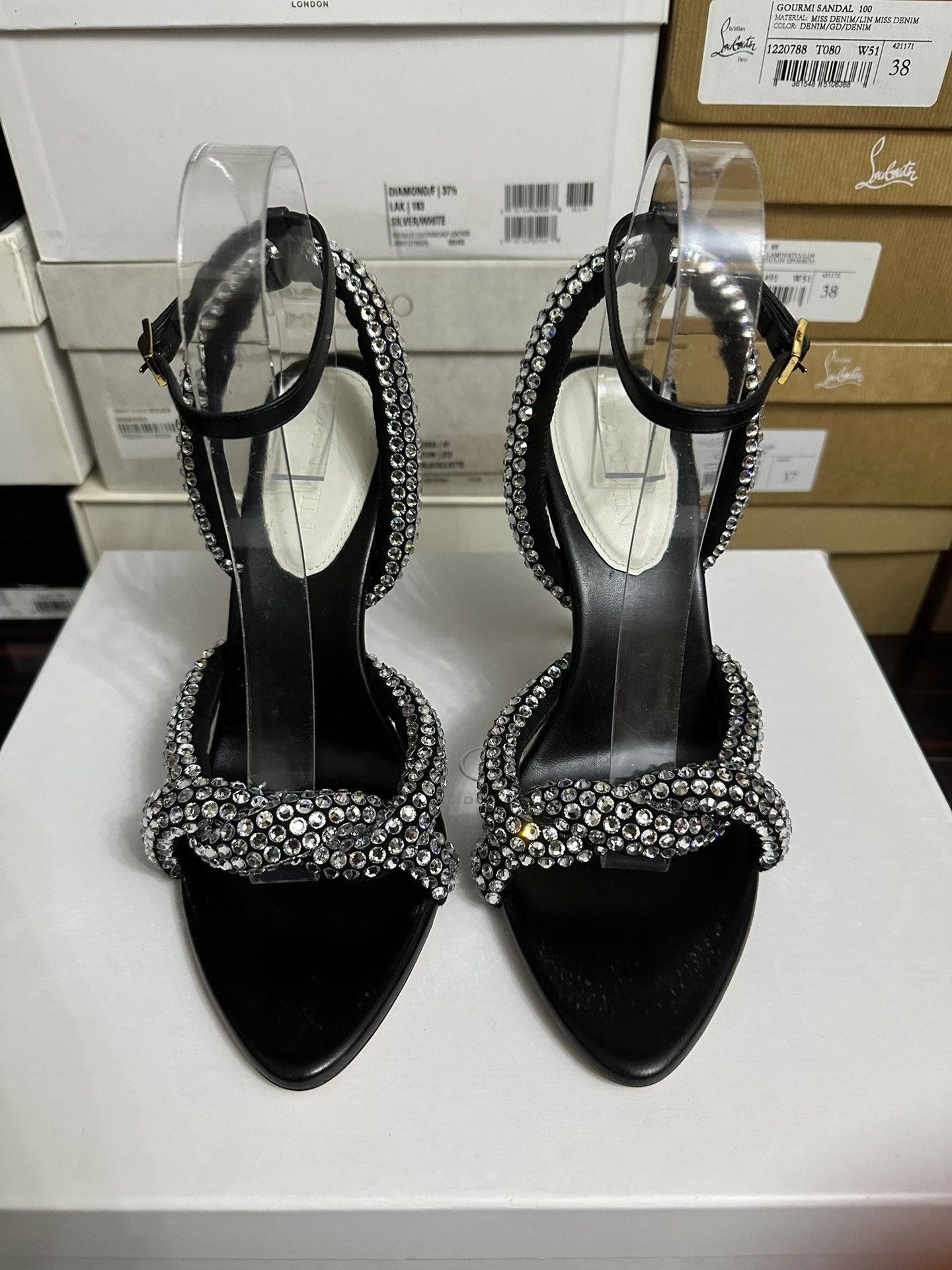 Lanvin LANVIN Crystal High Heels Size US 8 / IT 38 - 1 Thumbnail