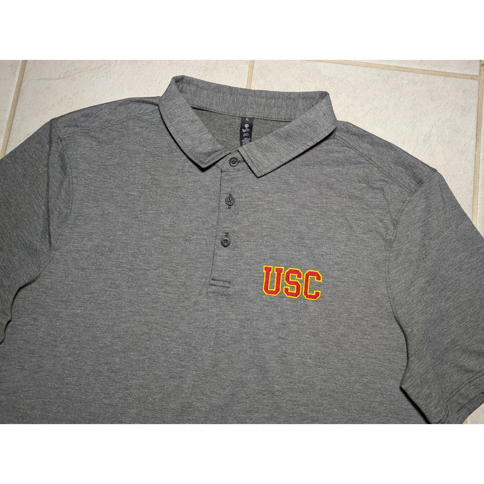 Lululemon Lululemon Men's XL USC Trojans Evolution Polo Shirt Gray Size US XL / EU 56 / 4 - 3 Thumbnail
