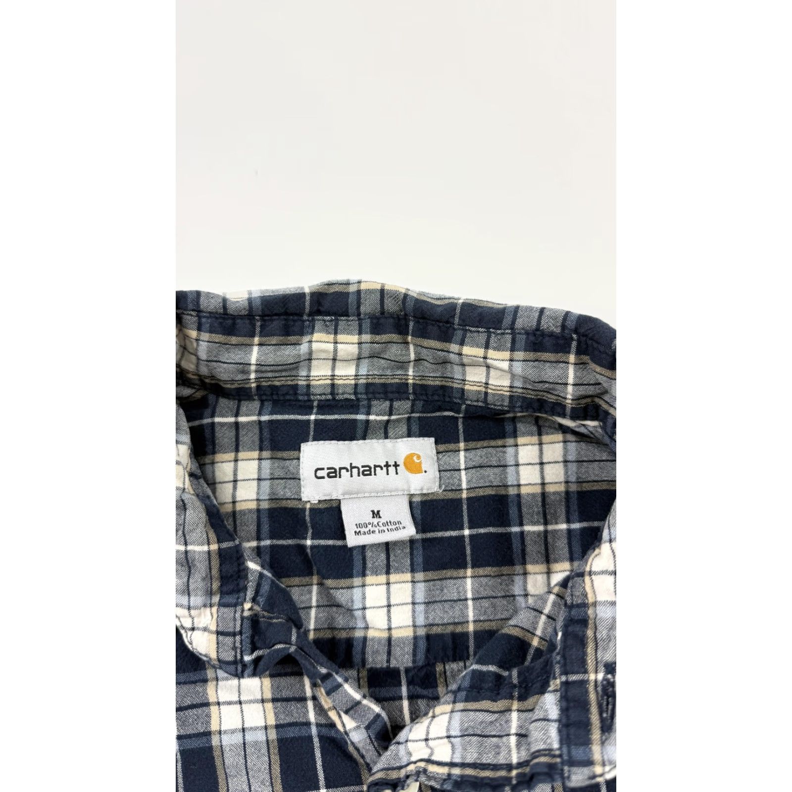 Carhartt Carhartt Shirt Mens Medium Blue Navy Plaid Short Sleeve Button Front Cotton Size US M / EU 48-50 / 2 - 4 Thumbnail
