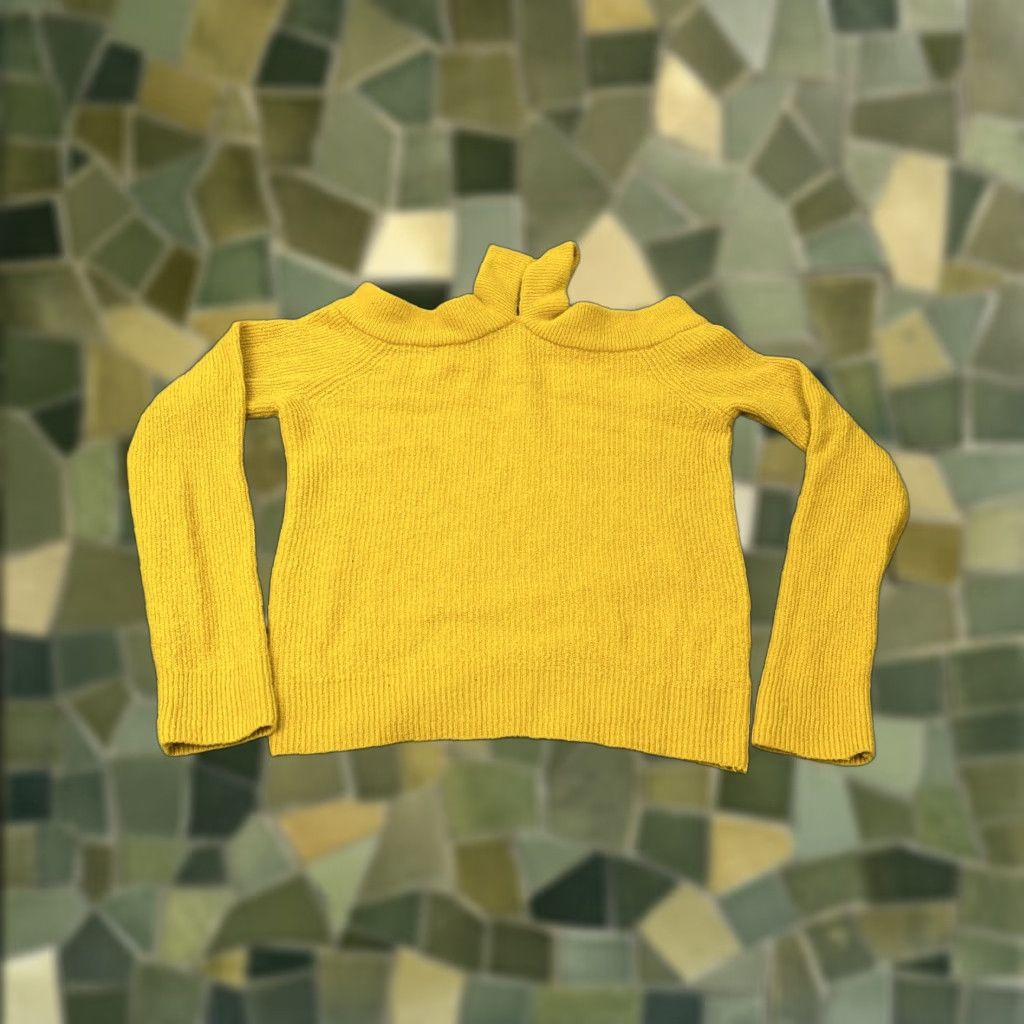 Anthropologie Anthropologie Sweater Womens PL Yellow Moth Wool Alpaca Mock Neck Pullover Knit Size L / US 10 / IT 46 - 1 Thumbnail