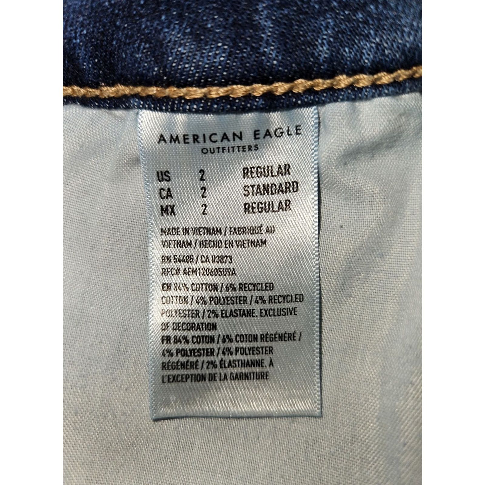 American Eagle Outfitters American Eagle High Rise Denim Juniors Blue Jeggings 2 Size 2 - Next Level Stretch Size 26" / US 2 / IT 38 - 4 Thumbnail