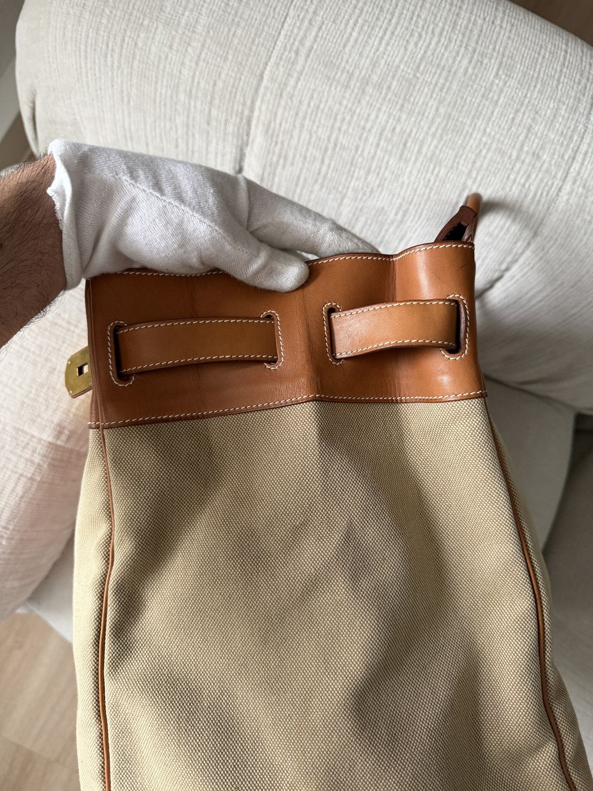 Hermes Birkin HAC 50 Naturel Barenia and Canvas Flag 2014 Size ONE SIZE - 23 Thumbnail