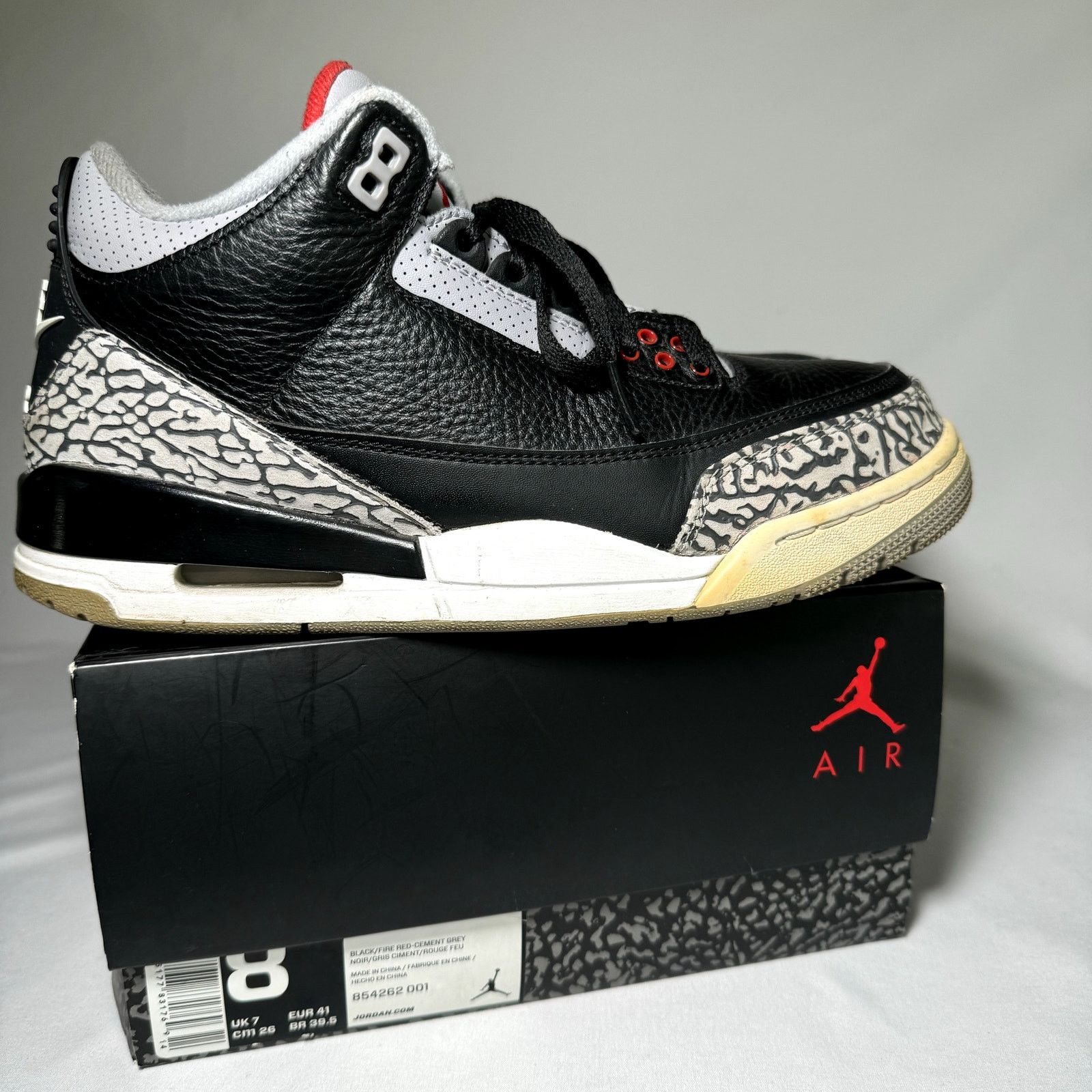 Jordan Brand × Nike Size 8 - Nike Air Jordan 3 Retro OG Black Cement Men's Shoes Size US 8 / EU 41 - 1 Thumbnail