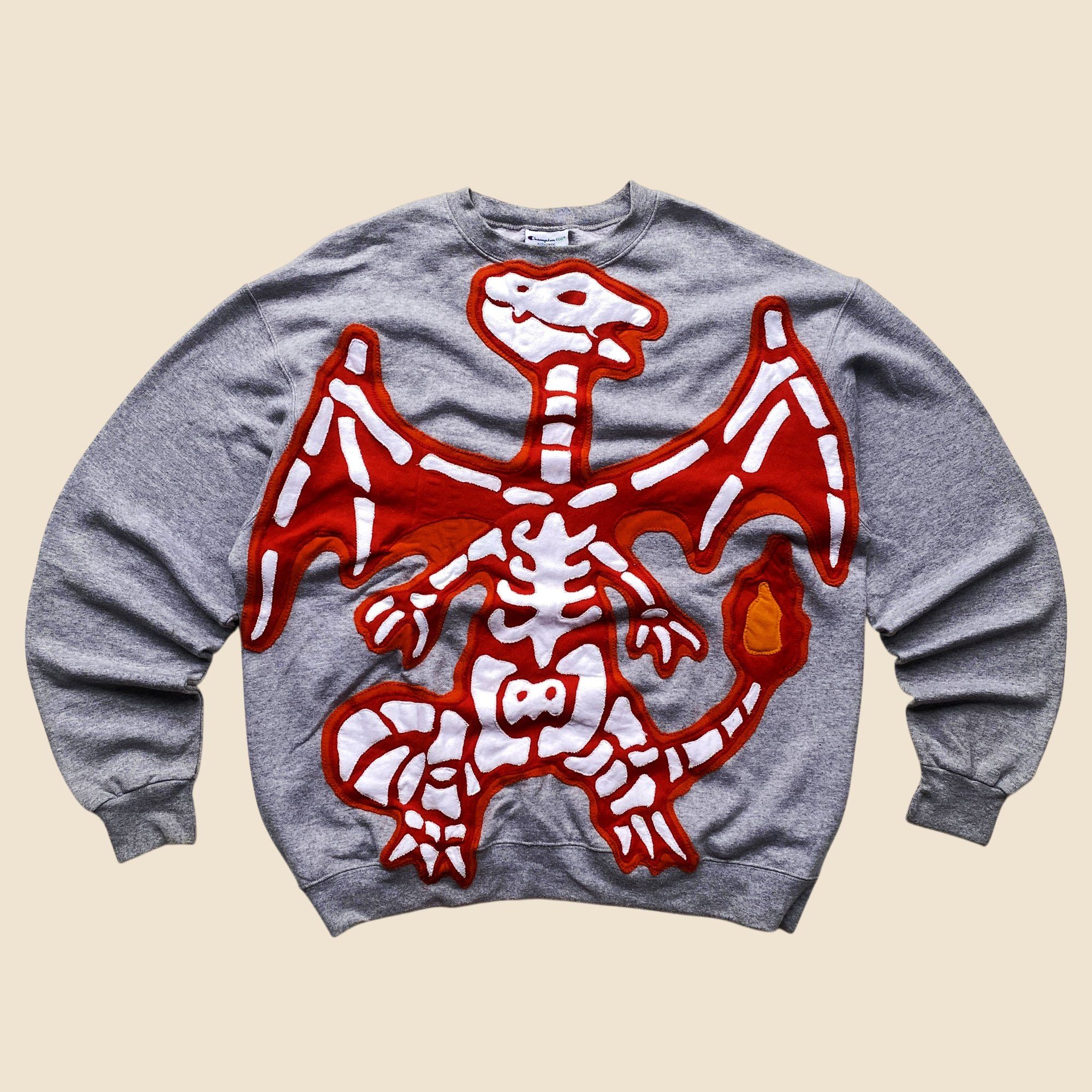 Handmade 1 OF 1 REWORKED POKE "FOSSIL" CUT & SEWN SWEATSHIRT SIZE XL Size US XL / EU 56 / 4 - 1 Thumbnail