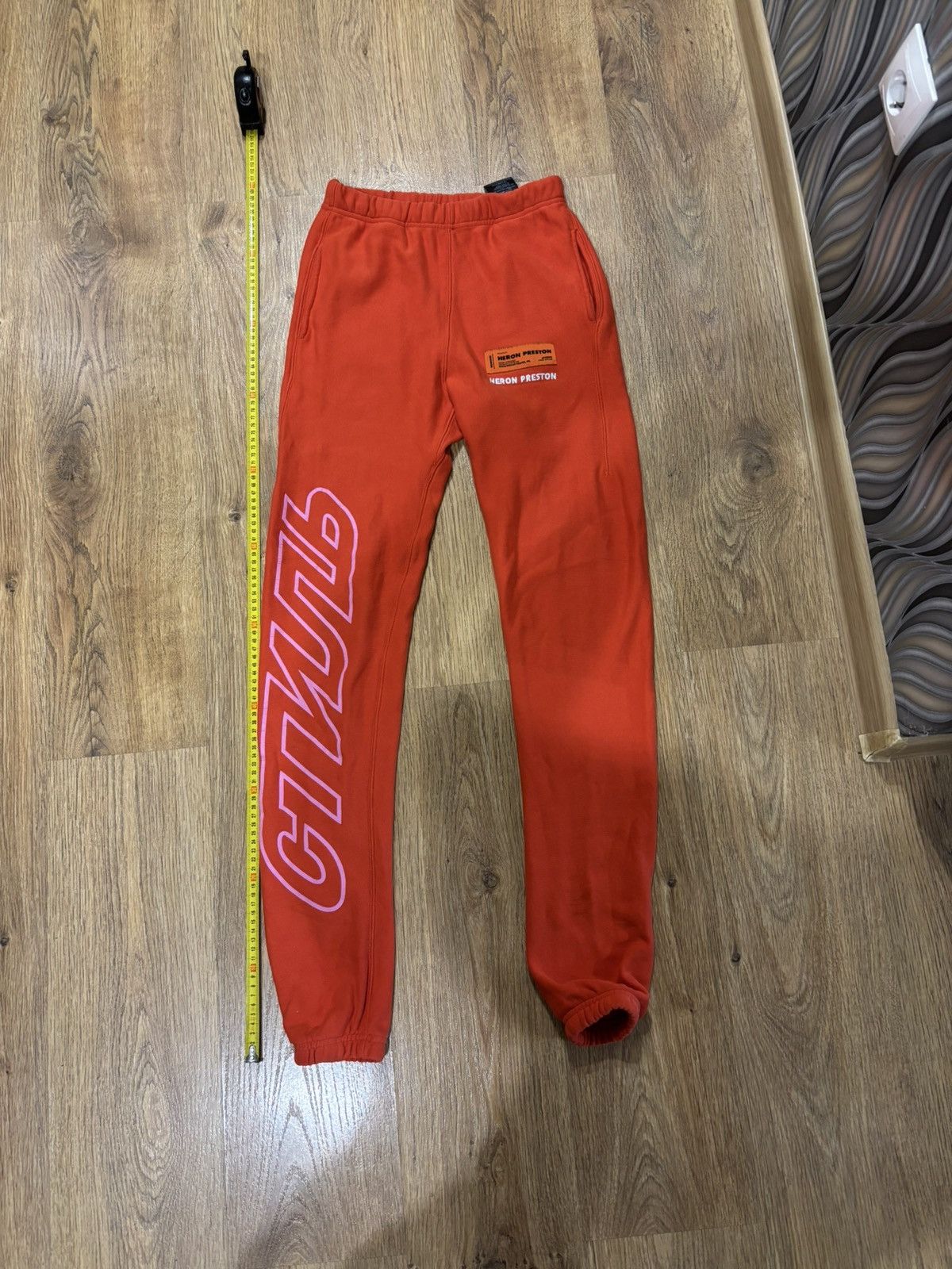 Heron Preston Heron Preston Orange "Стиль" Sweatpants Size US 32 / EU 48 - 2 Thumbnail