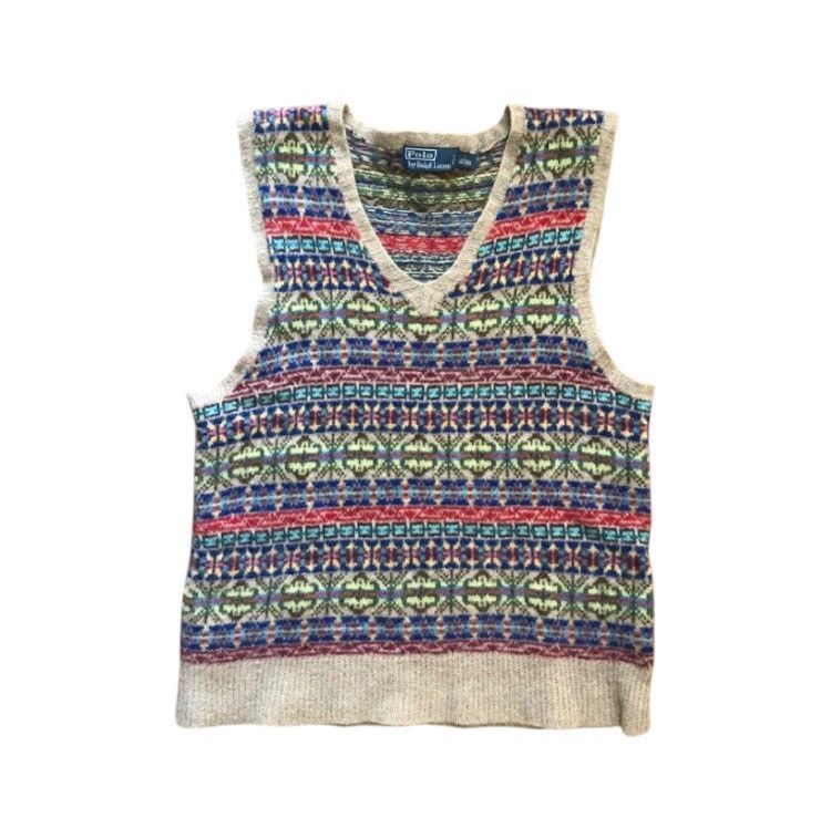 Polo Ralph Lauren Rare💥 Polo Ralph Lauren Multicolor Vest Knitwear Size US L / EU 52-54 / 3 - 1 Thumbnail