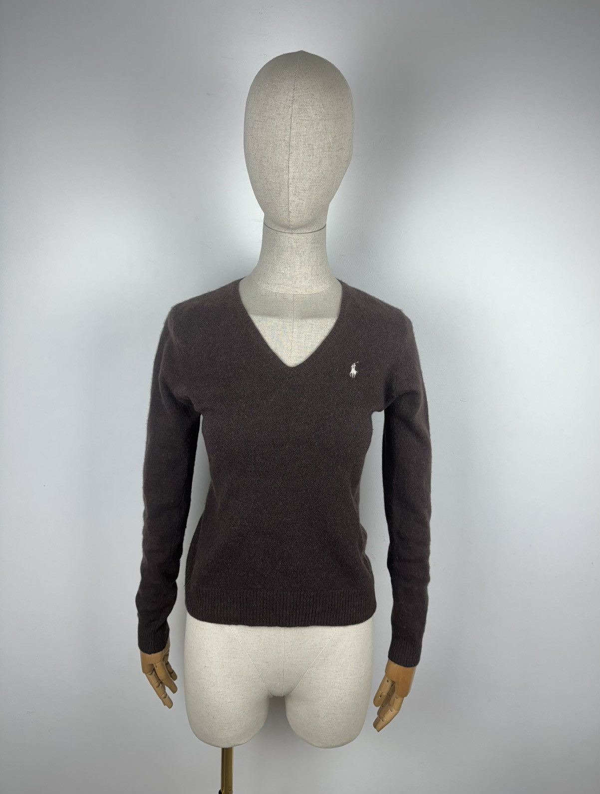 Polo Ralph Lauren × Vintage Women’s Vintage Ralph Lauren Sport Merino Wool V-Neck Size L Size L / US 10 / IT 46 - 1 Thumbnail